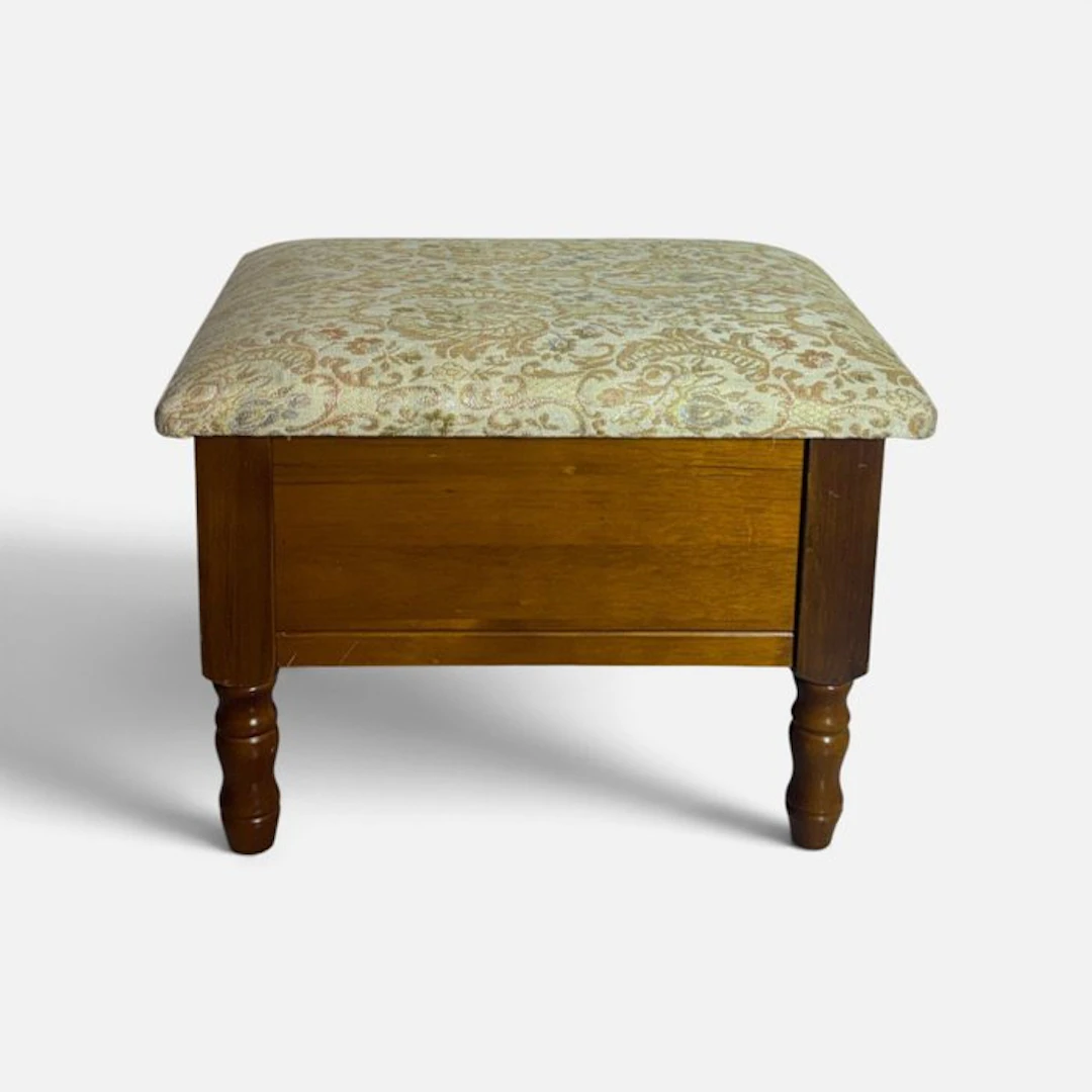 Stool - Storage Ottoman or Vintage Footstool with...