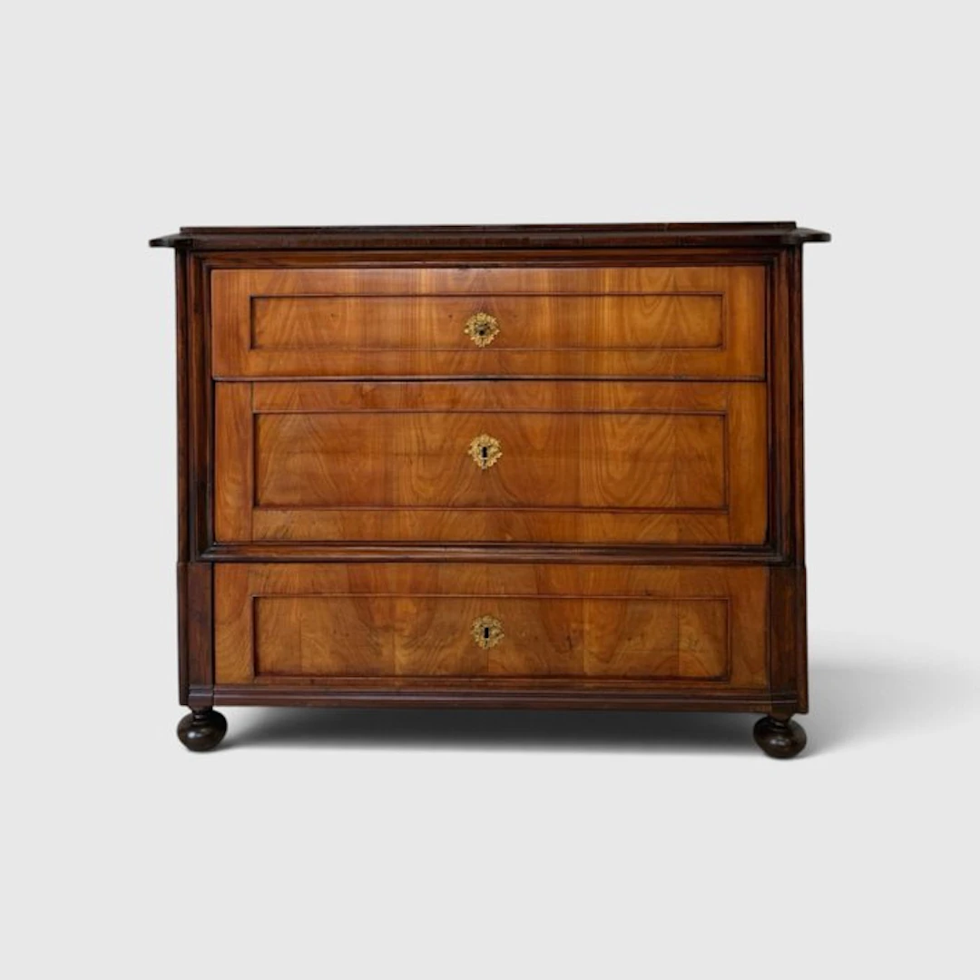 Chest of drawers - Wood, Walnut, Brass