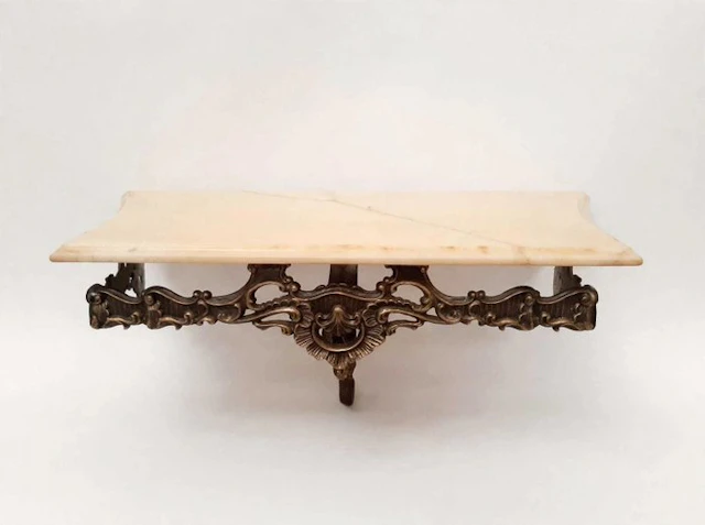 Wall shelf unit - Marble, Metal, Brass