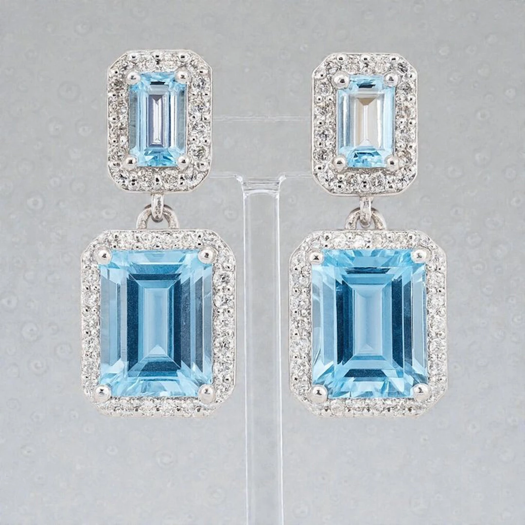 No reserve price - Earrings Gold-plated Topaz - Topaz - 18kt Gold Plated