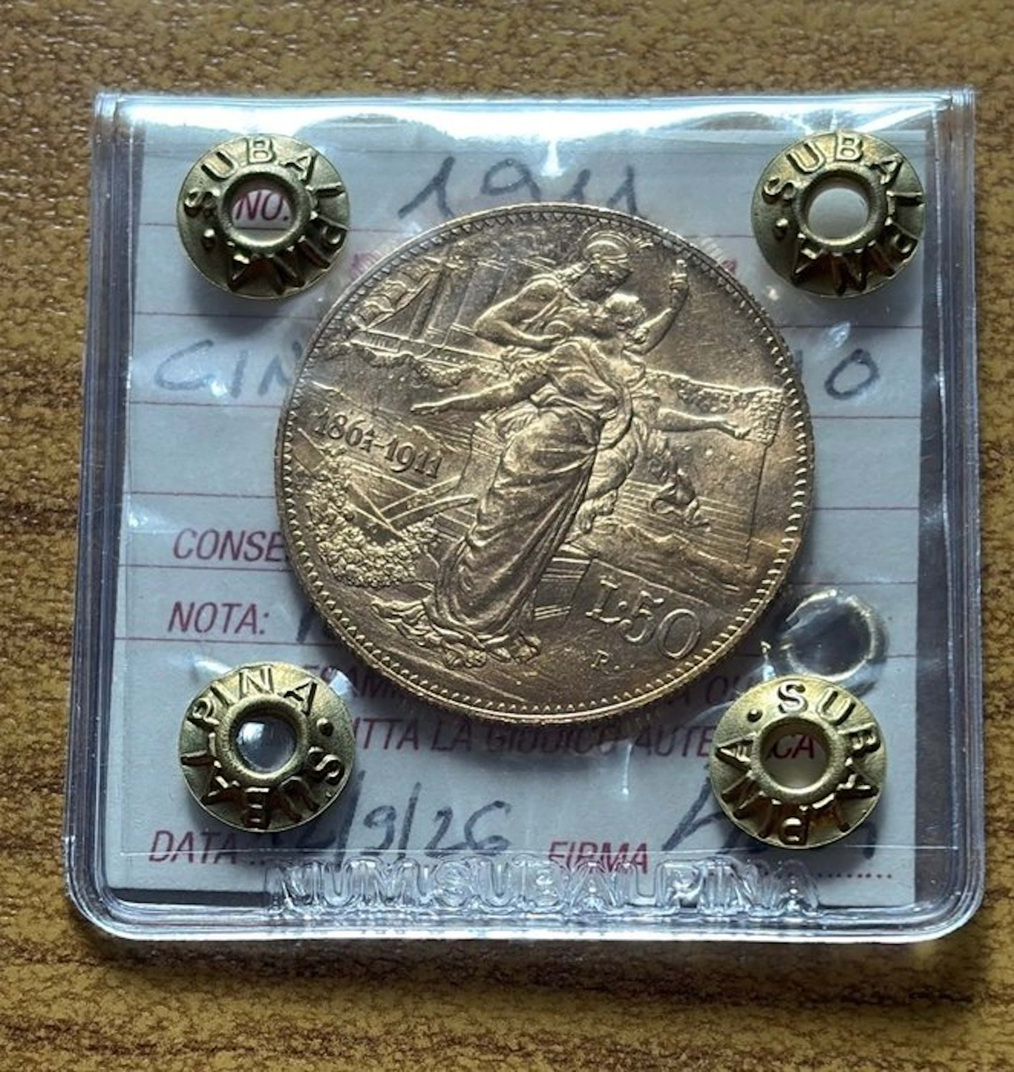 Italy, Kingdom Vittorio Emanuele III. 50 Lire 1911 “ Cinquantenario “