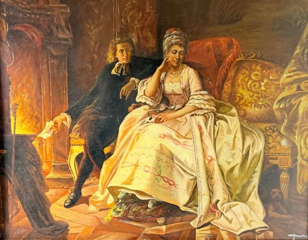 Scuola europea (XX), Firmato M. Paulos - La rencontre