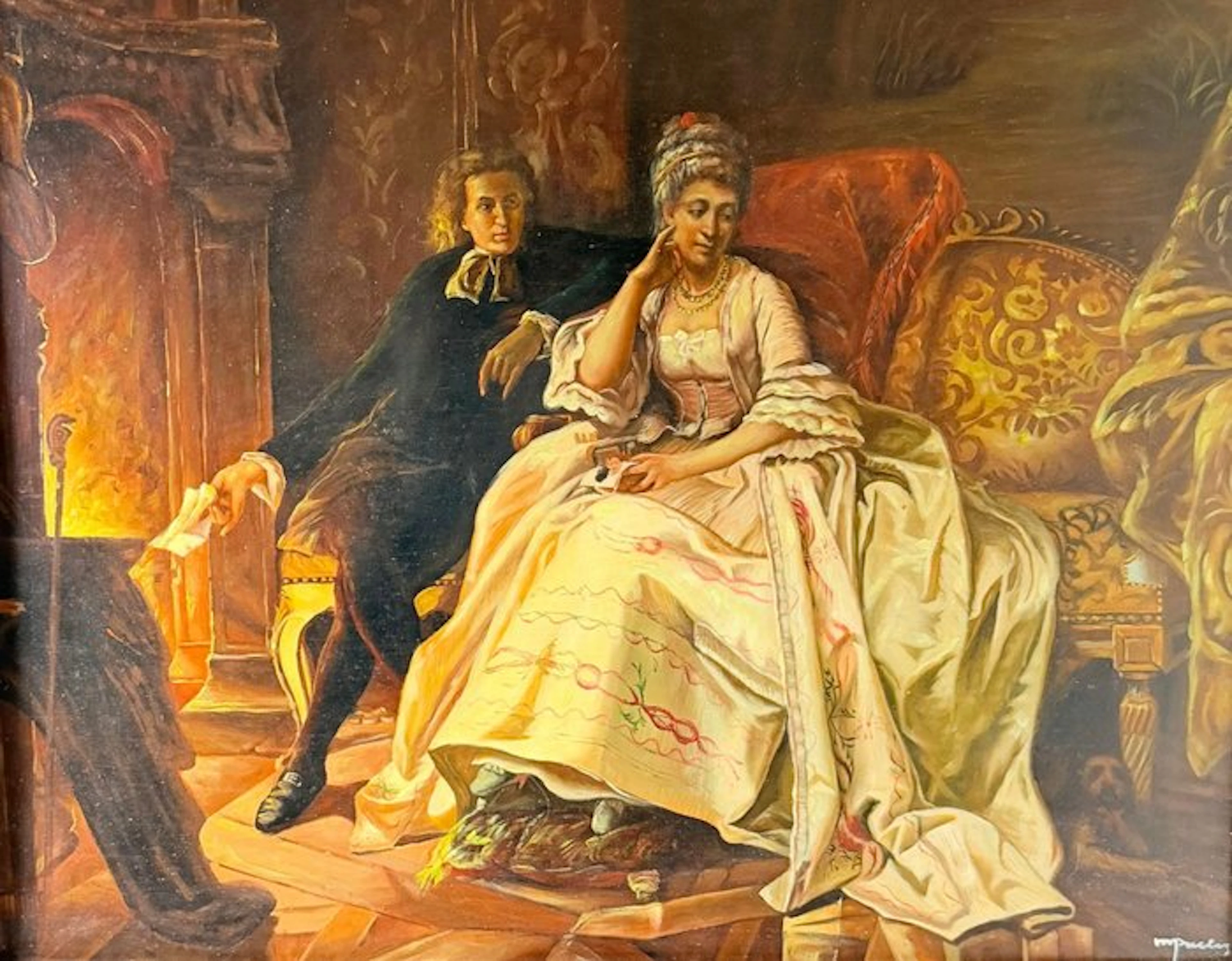 Scuola europea (XX), Firmato M. Paulos - La rencontre
