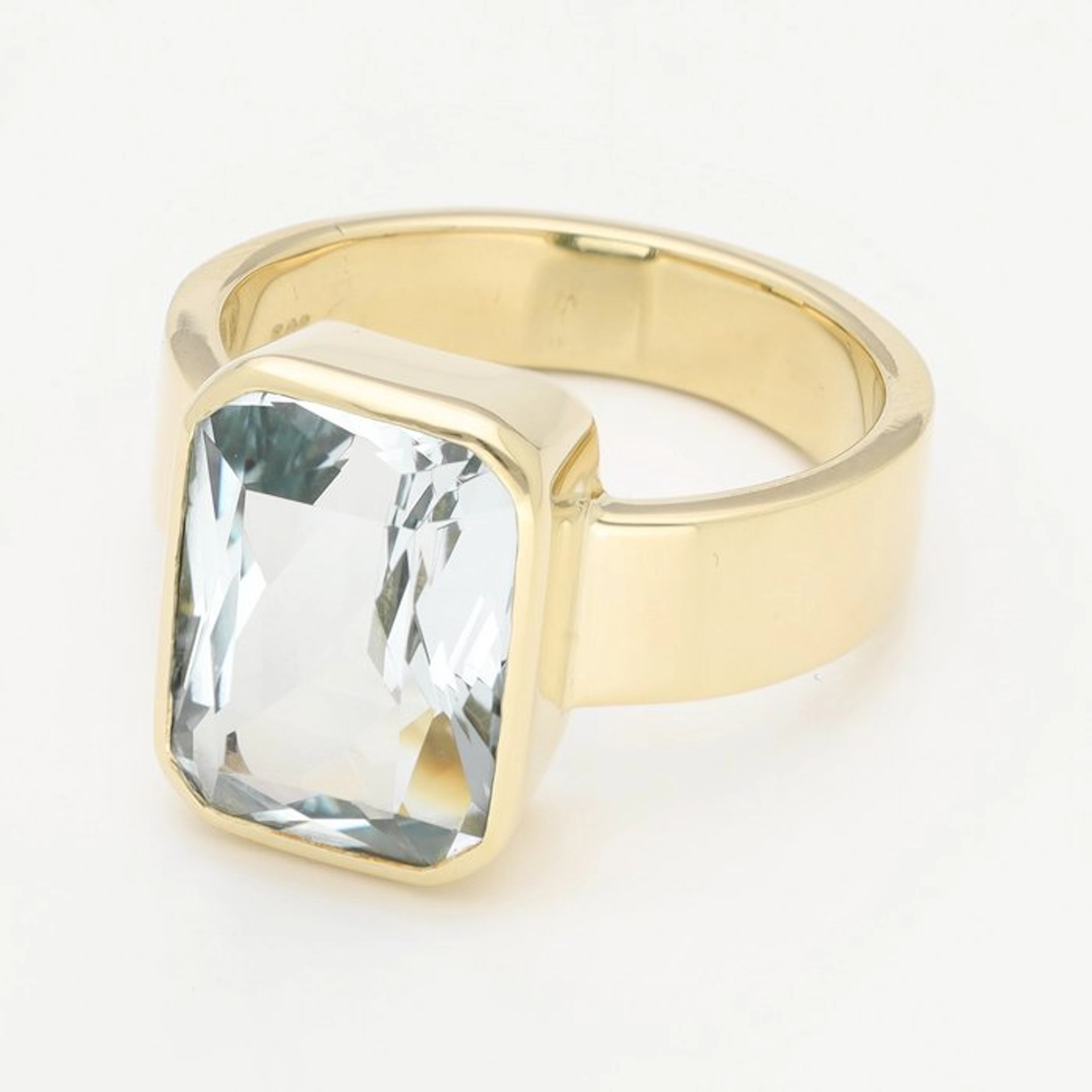 Ring - 14 kt. Yellow gold - Aquamarine