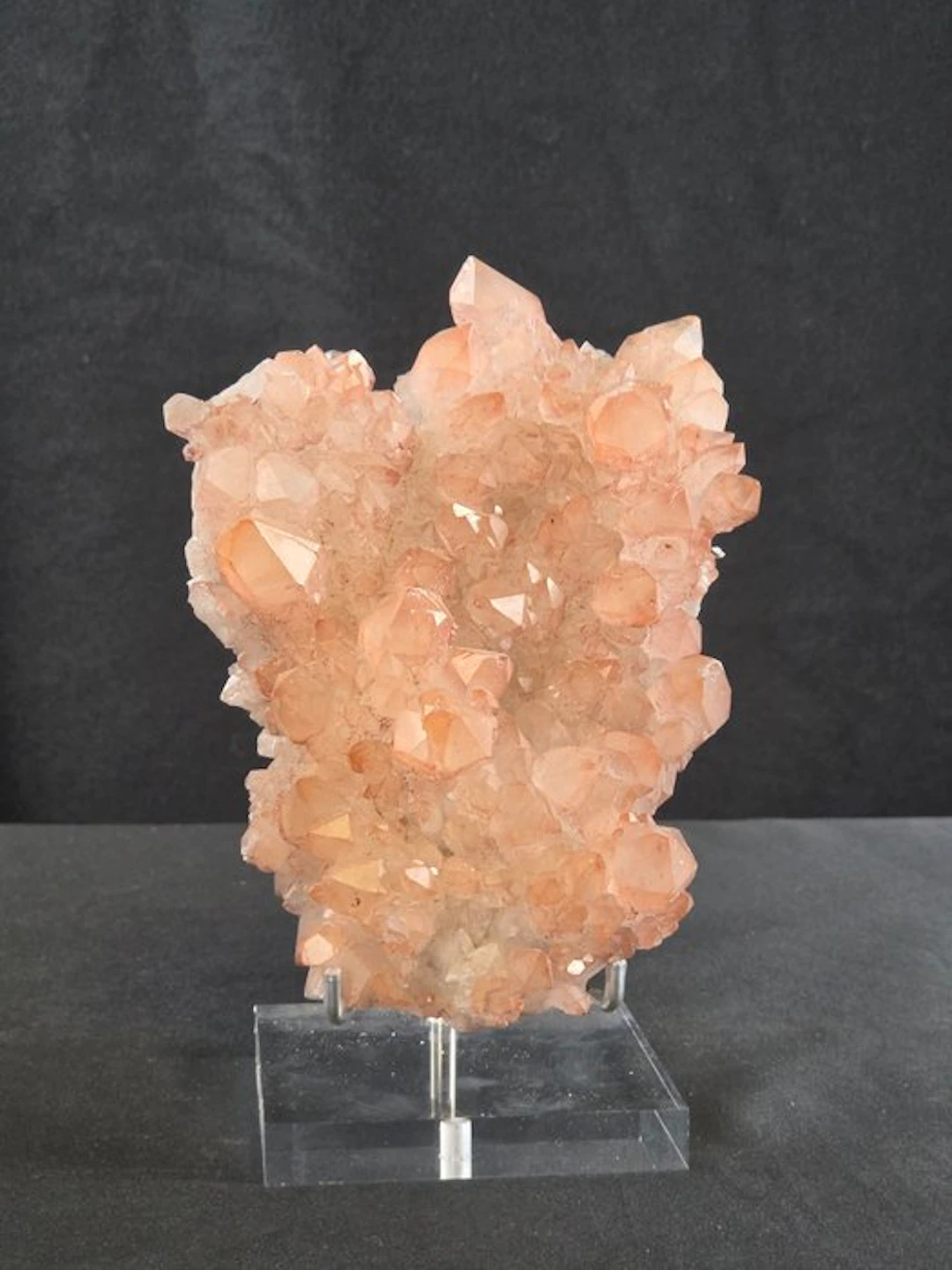 Natural Rose Quartz Crystal Cluster – With Display...