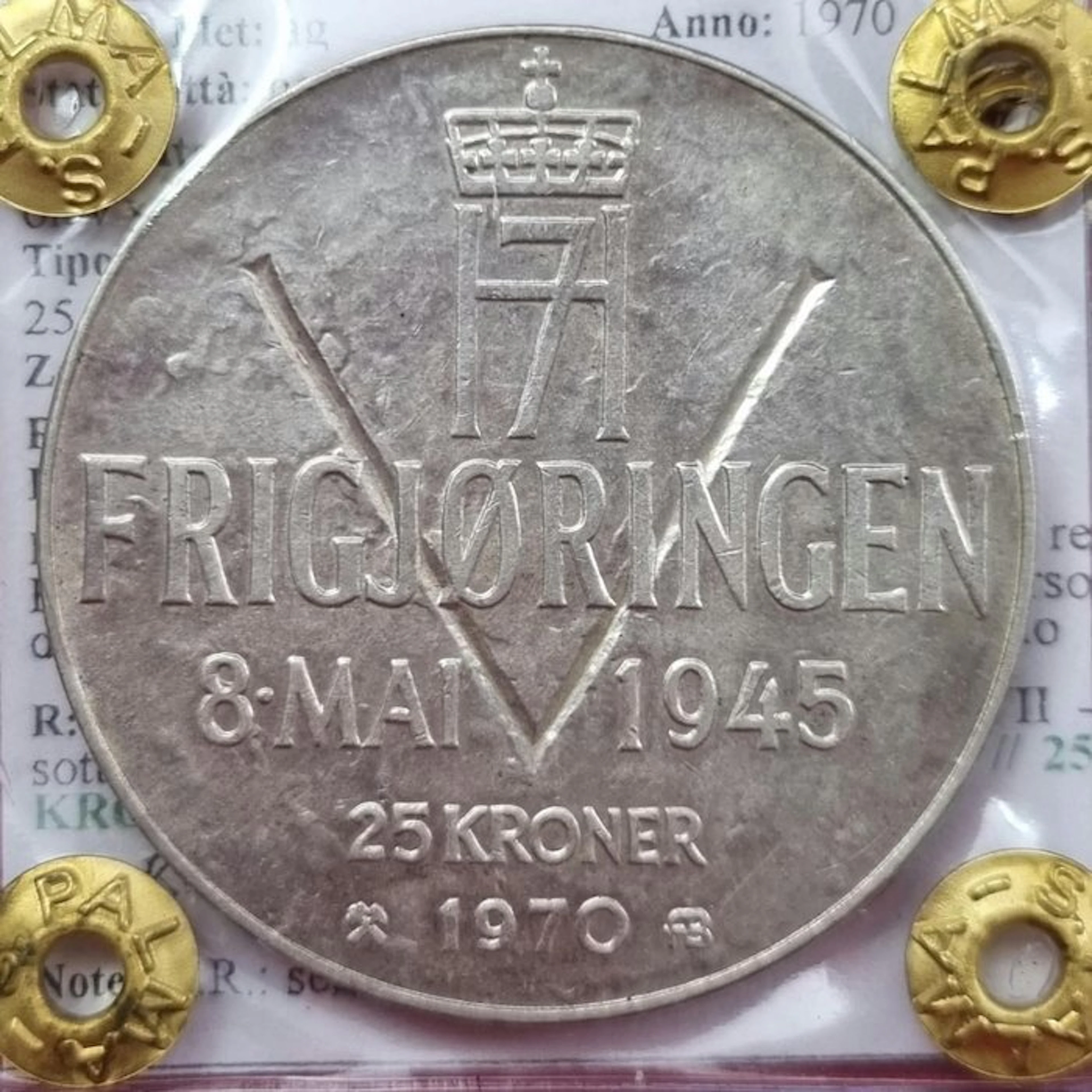 Norway. Olav V. 25 Corone 1970 (No reserve price)
