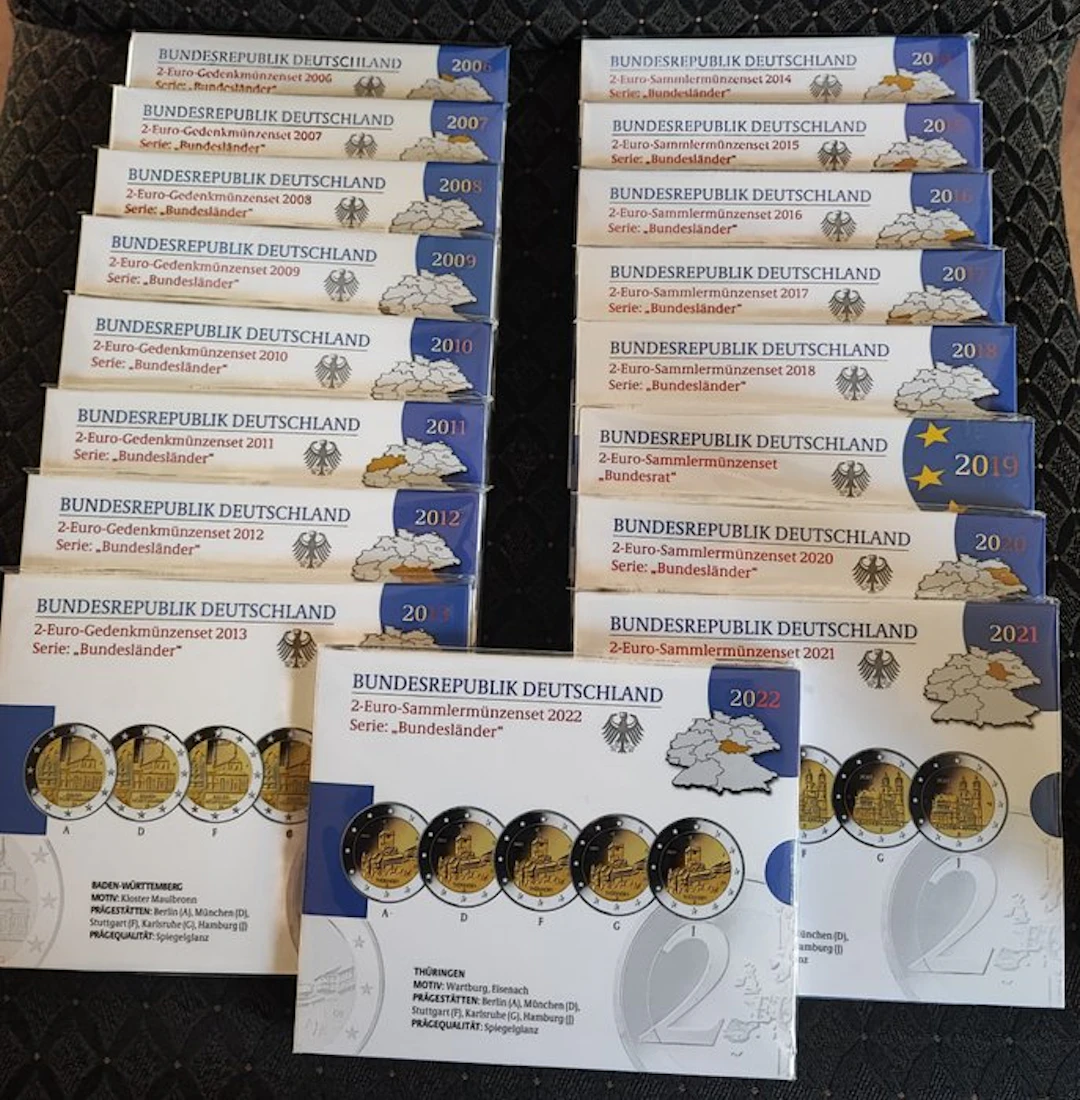 Germany. 2 Euro 2006/2021 (85 coins) Proof