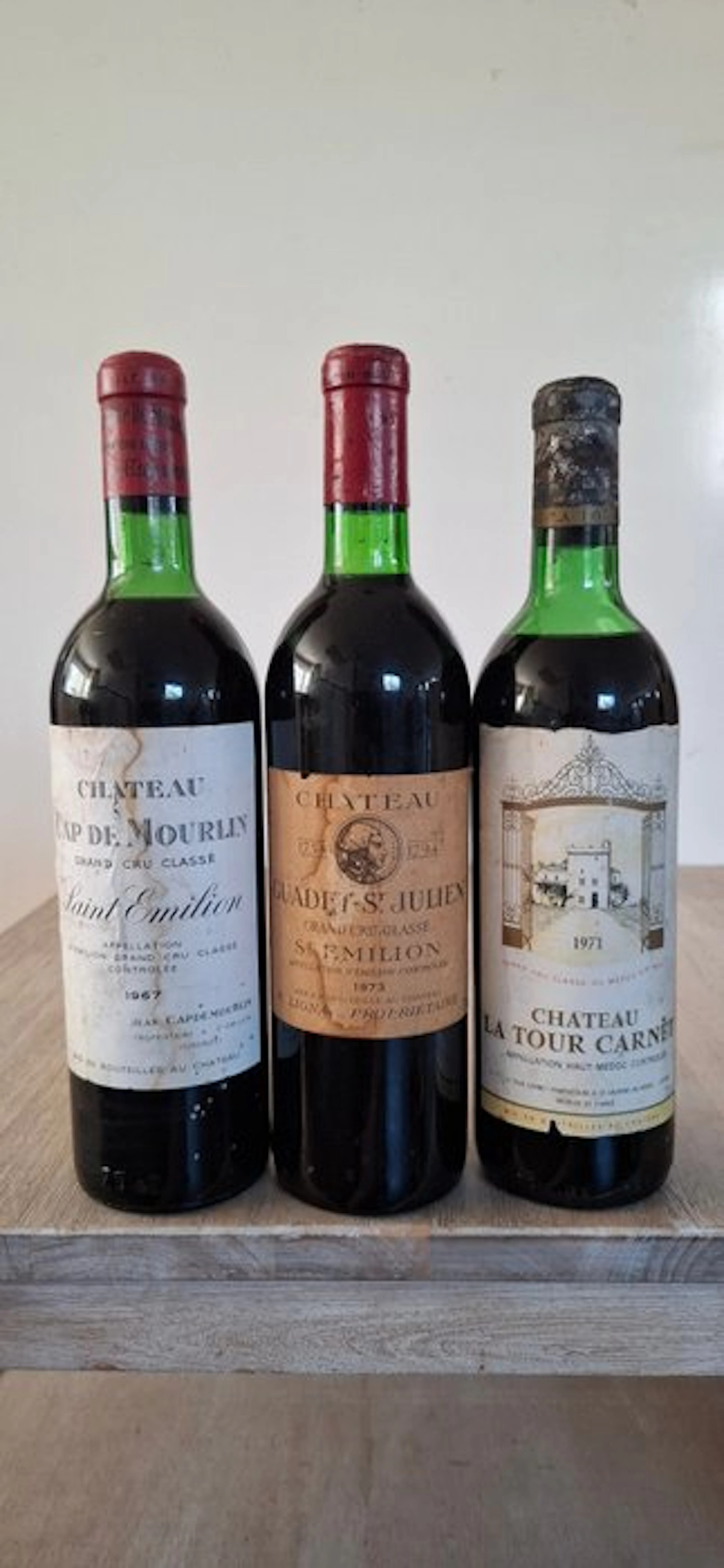 1967 Chateau Cap de Mourlin; 1973 Chateau Guadet St