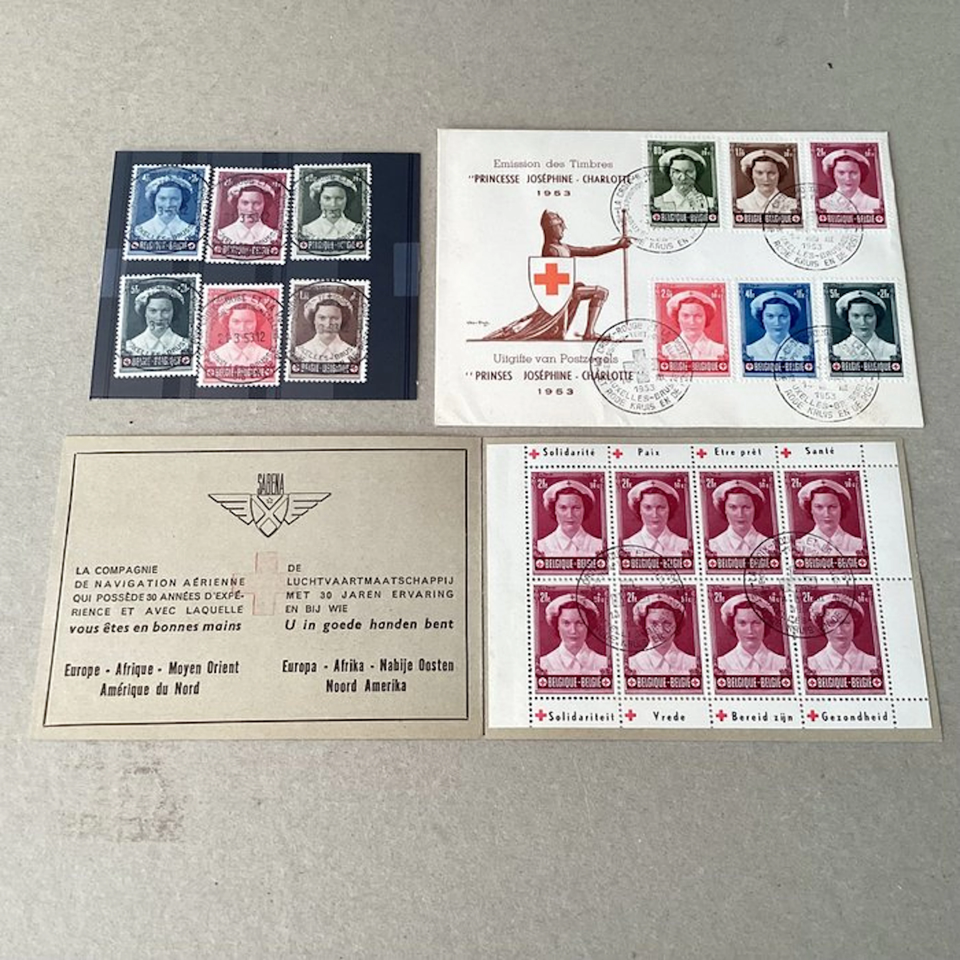Belgium 1953 - Wedding of Princess Joséphine-Charlotte - OBP 912-917 en 914Aa