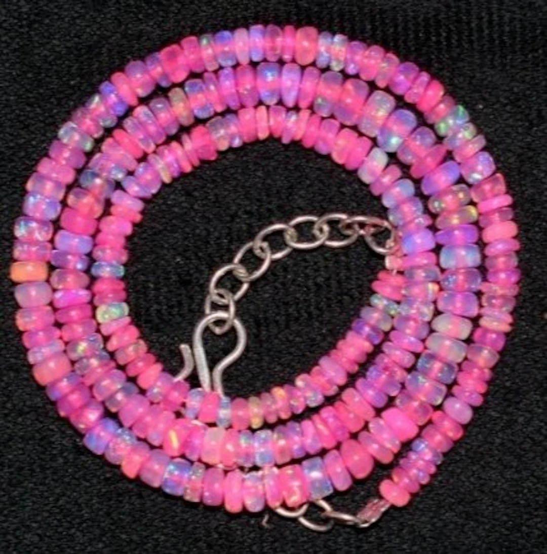 AAA Pink Natural Opal Necklace- 10 g - (1)