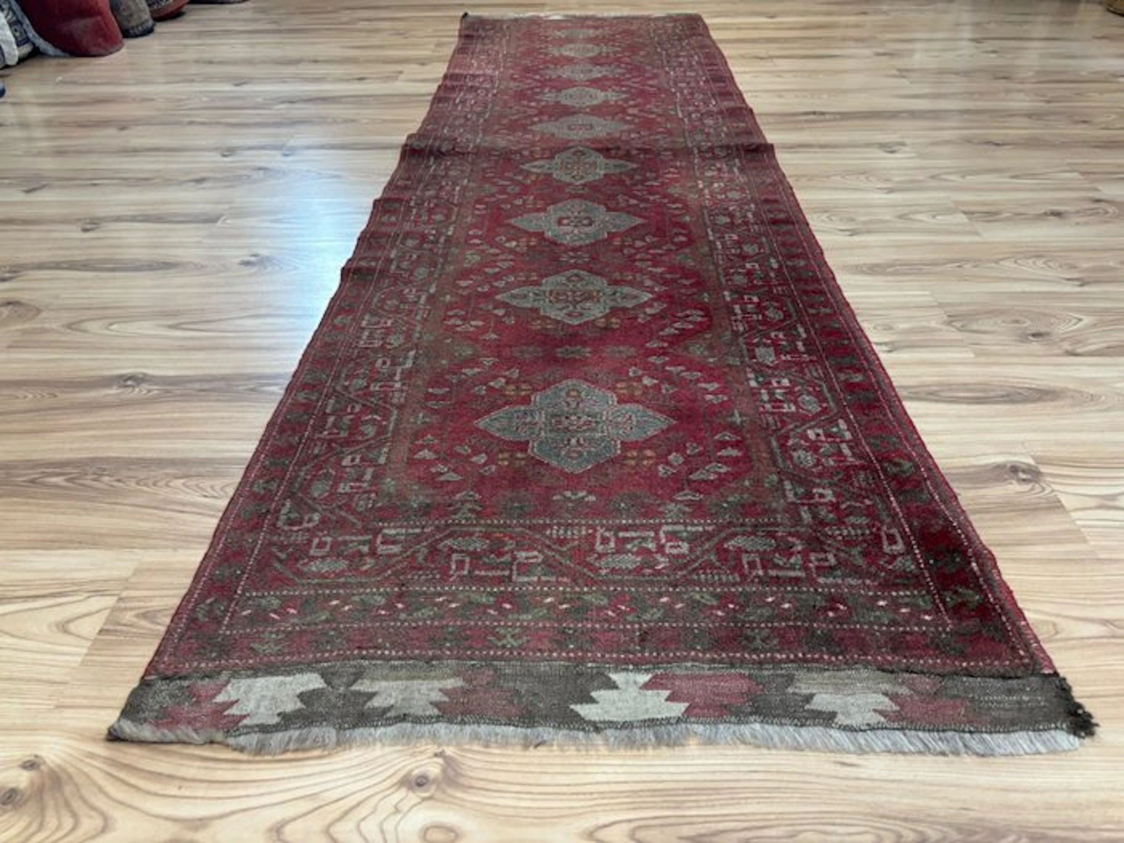 Rug - 2.9 m - 0.8 m - Turkmen Afghan Antique