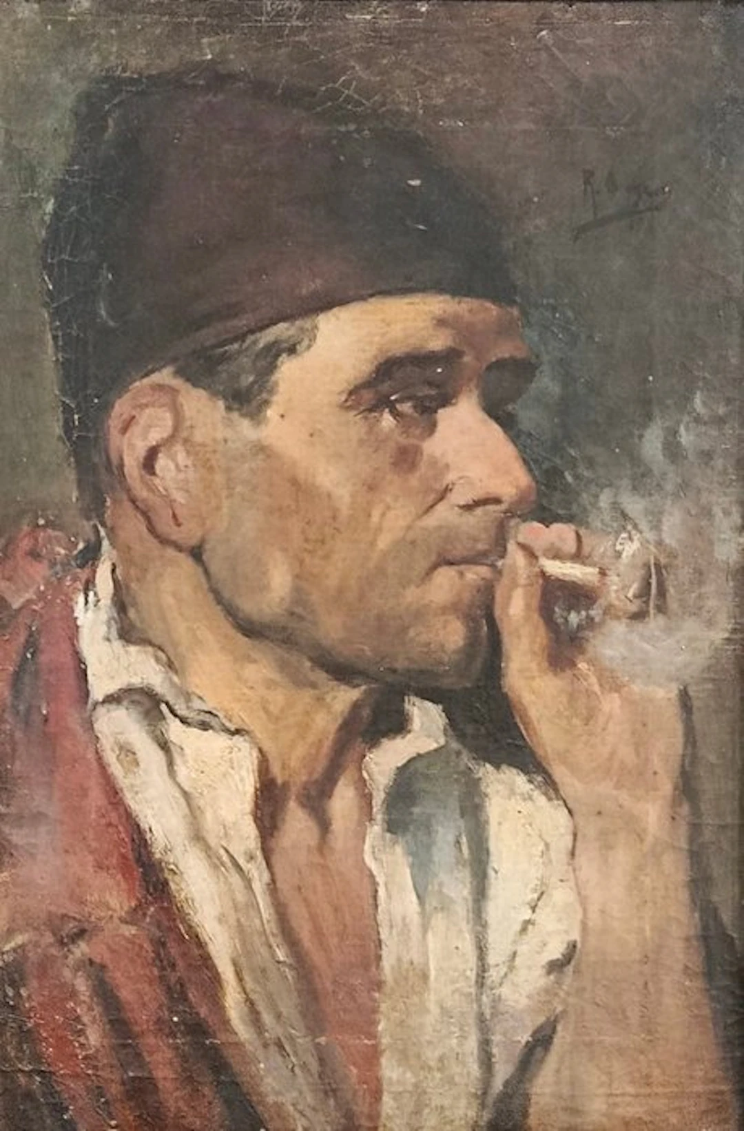 Honorio Romero Orozco (1867-1920) - Retrato de campesino fumando