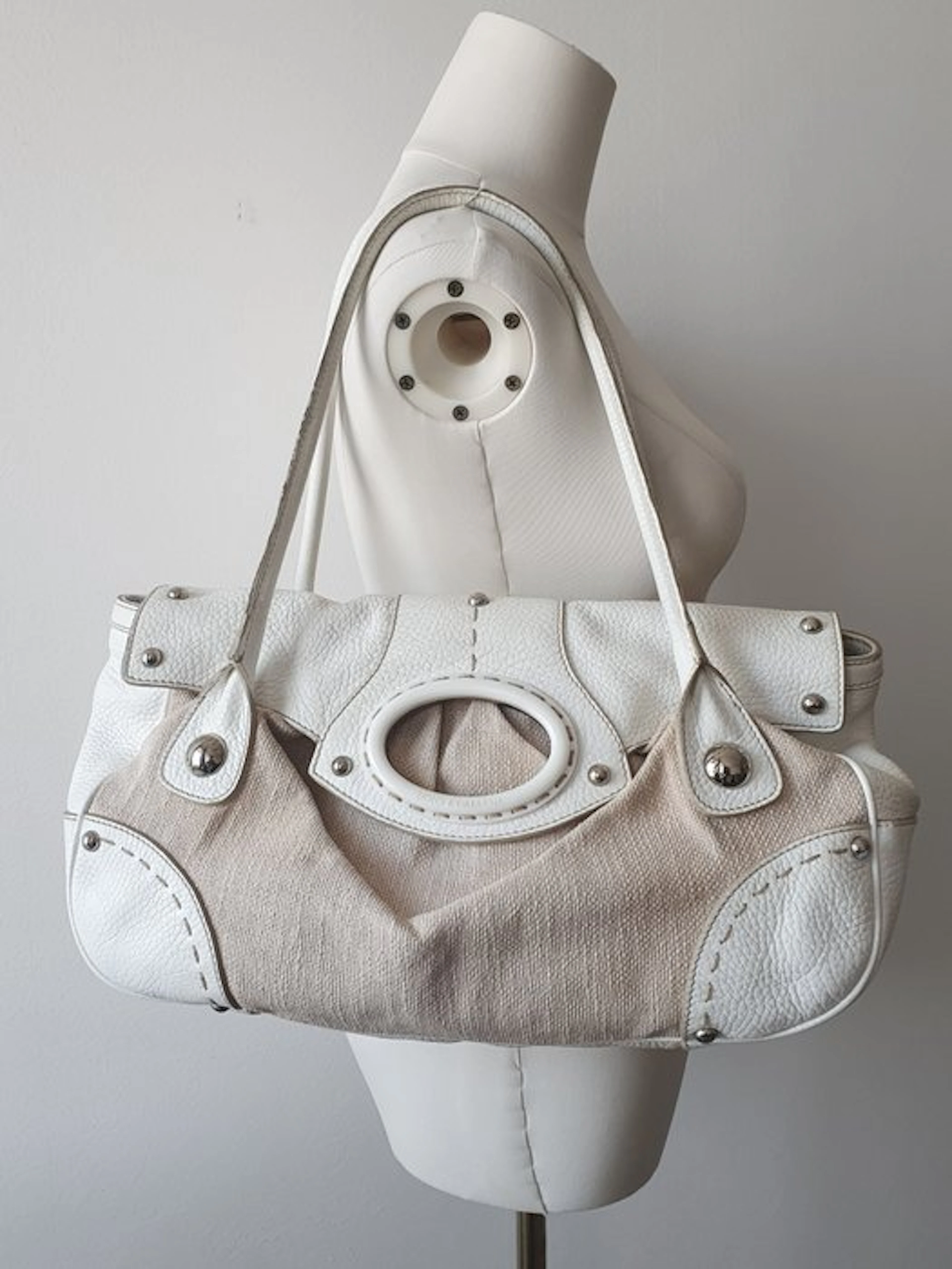 Dolce & Gabbana - Linen and leather shoulder bag 2000s - Shoulder bag