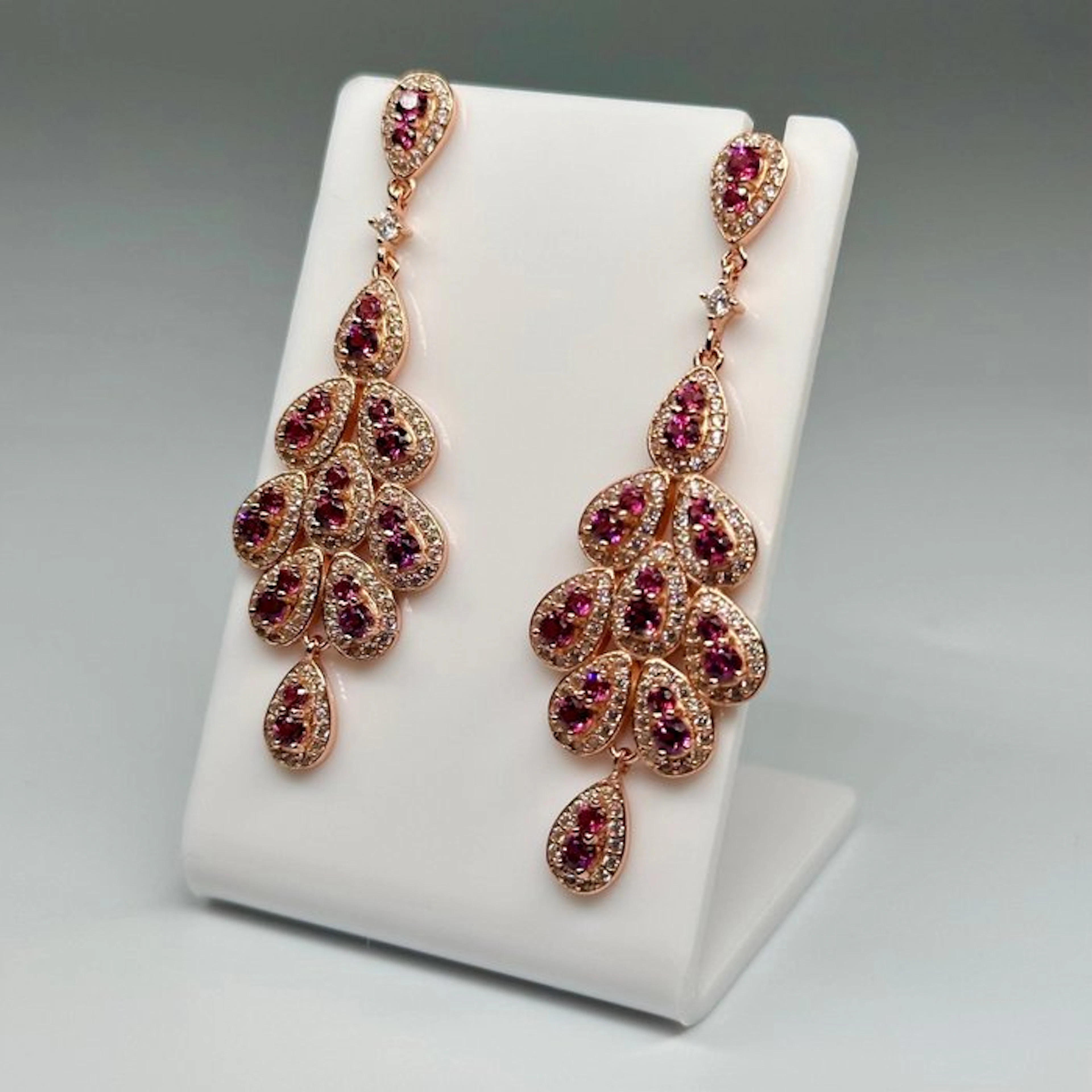 No reserve price - Earrings 18K Rose Gold Plated 925...