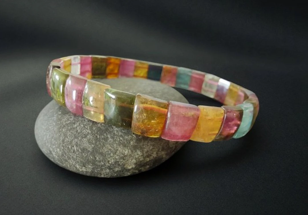 Multicolored tourmaline bracelet