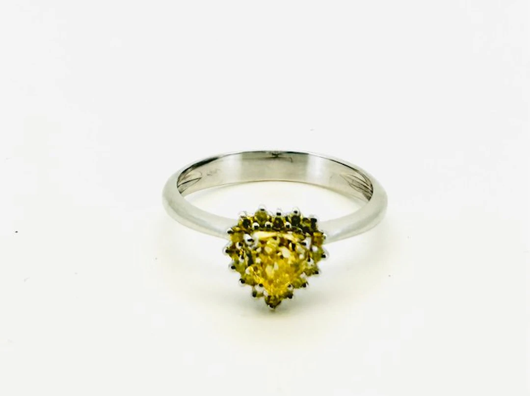 Engagement ring - 18 kt. White gold - 0.60ct. tw. Diamond (Natural) - Diamond