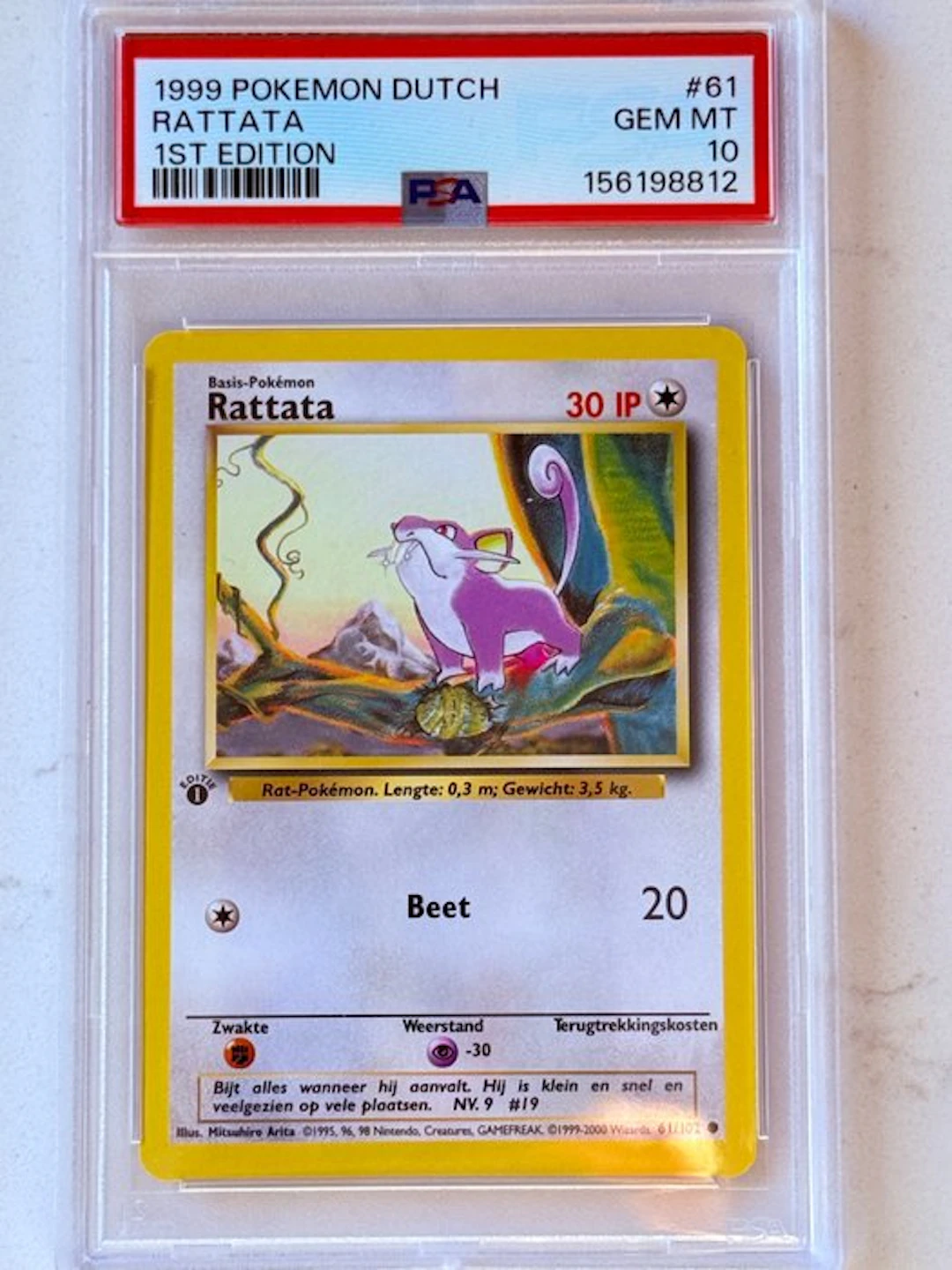 Pokémon - 1 Graded card - Rattata 61 First edition - PSA 10 - Various sets