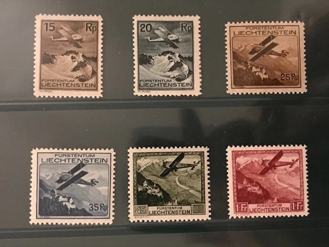 Liechtenstein 1930 - Flight over landscapes - MNH - Michel 108/113