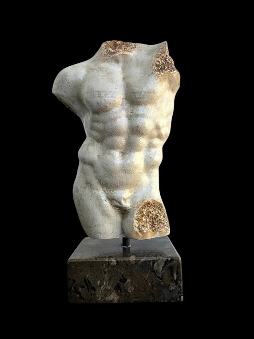 Sculpture, Torso Eracle - 31 cm - marble powder