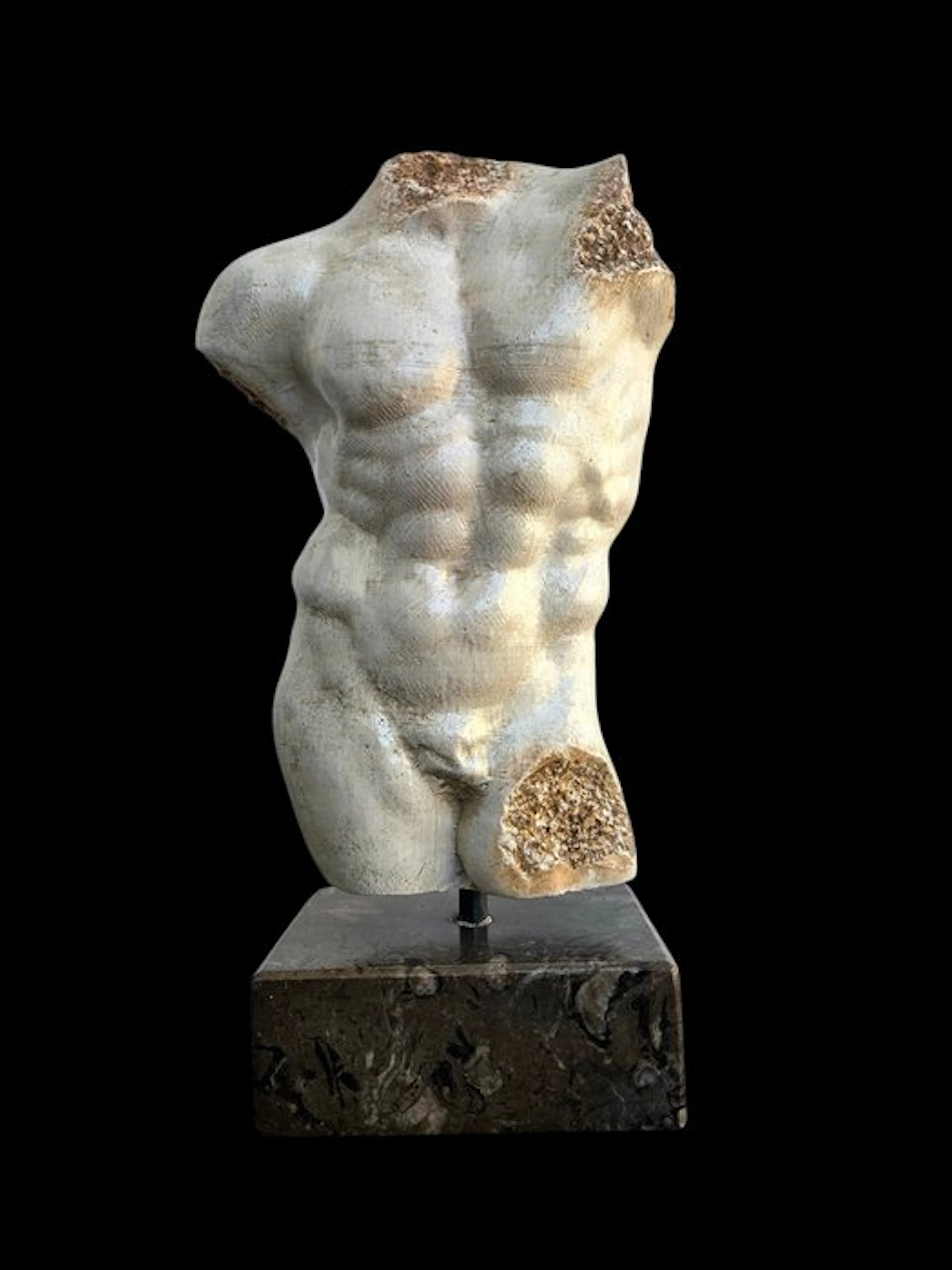 Sculpture, Torso Eracle - 31 cm - marble powder