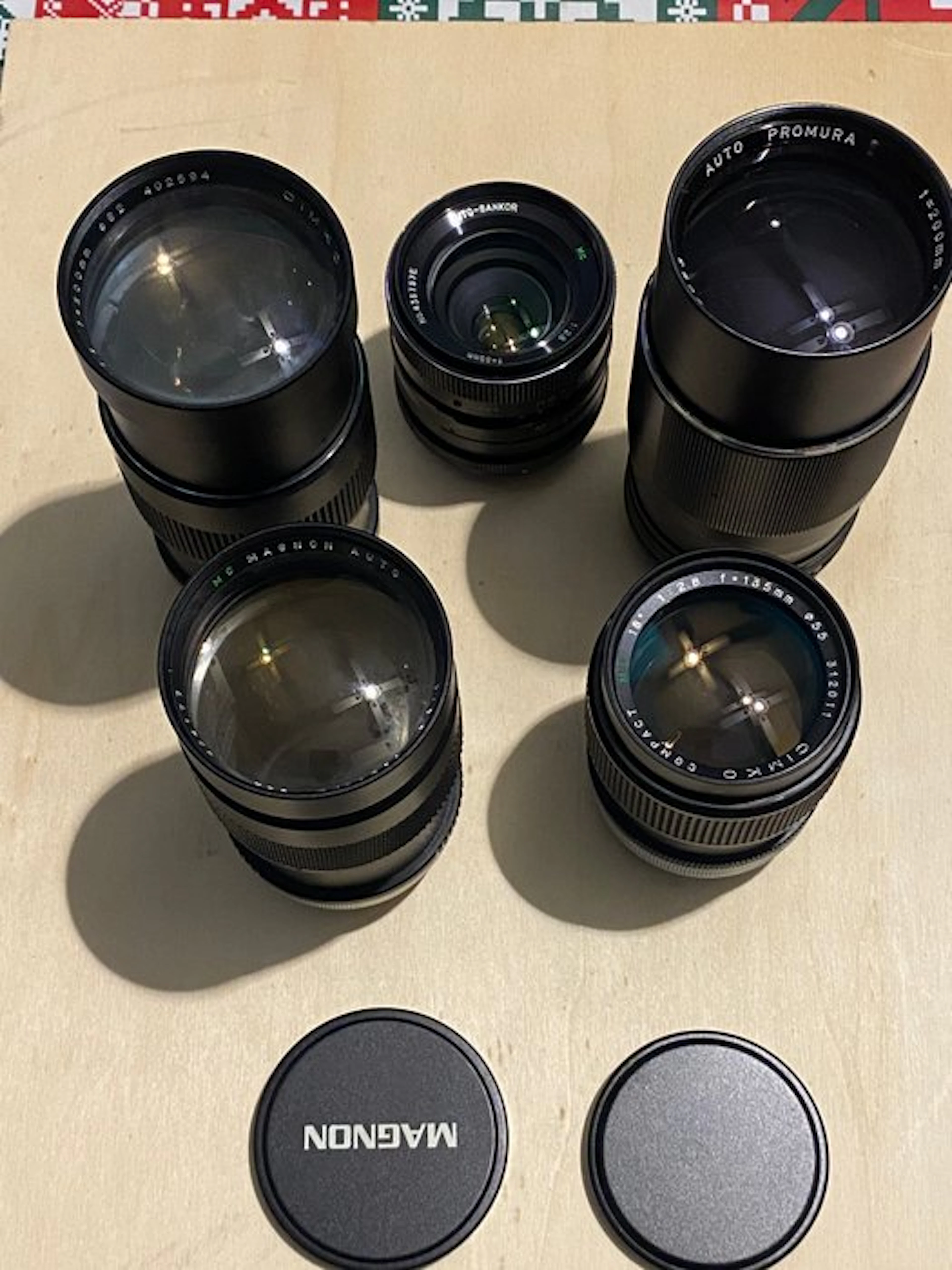 Marques differentes Lot 5 objectifs baïonnette Canon FD Prime lens