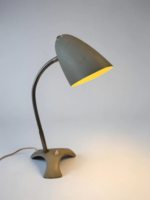 SIS - Desk lamp - 1950s Gooseneck lamp - Metal