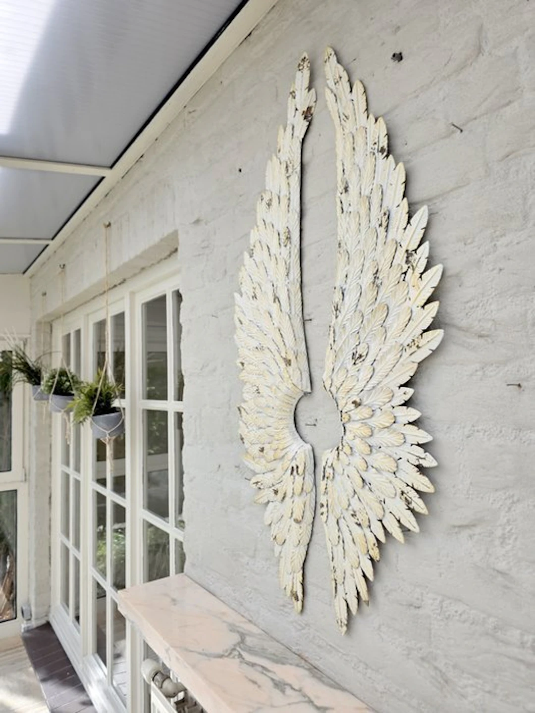 Figure - Figuur - Angel wings - XL - 103 cm (2) - Staal - Metal, Glass