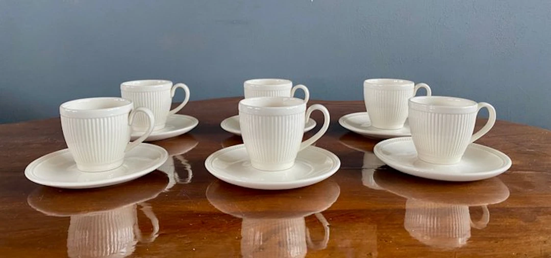 Wedgwood - Coffee service (6) - Windsor - Porcelain - coffee cups