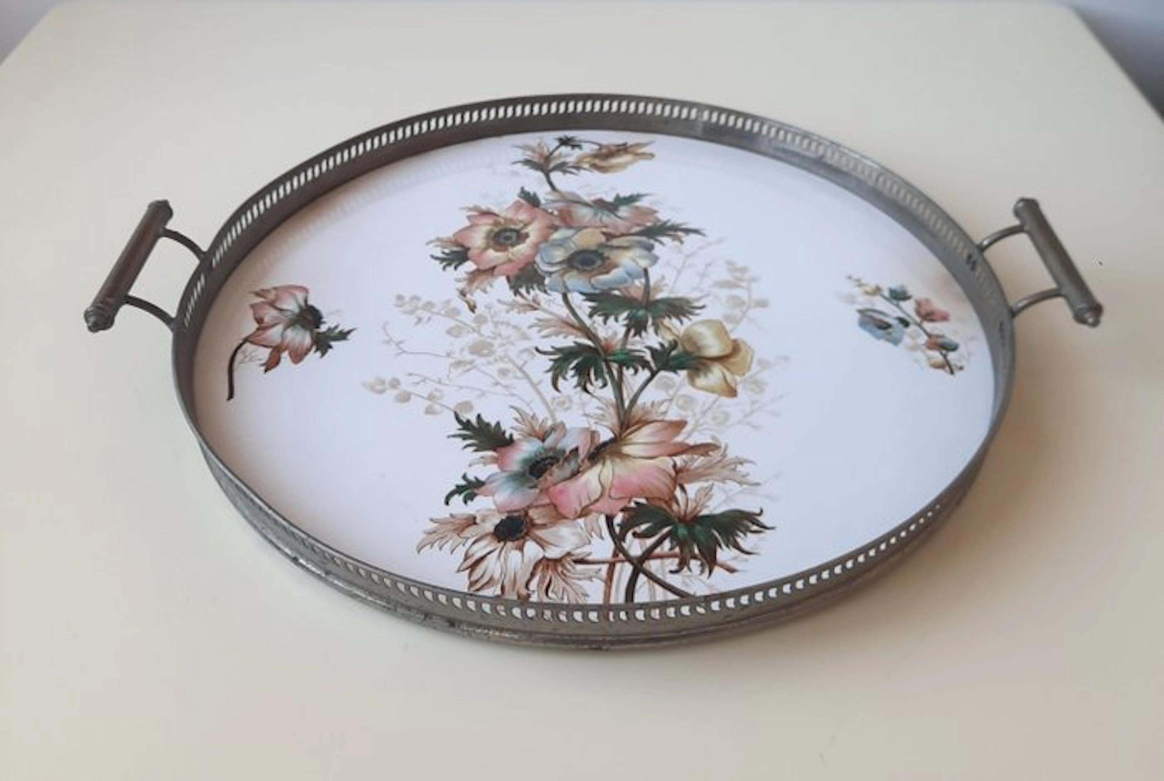 Società Ceramica Richard - Giulio Richard - Tray - Porcelain, Metal