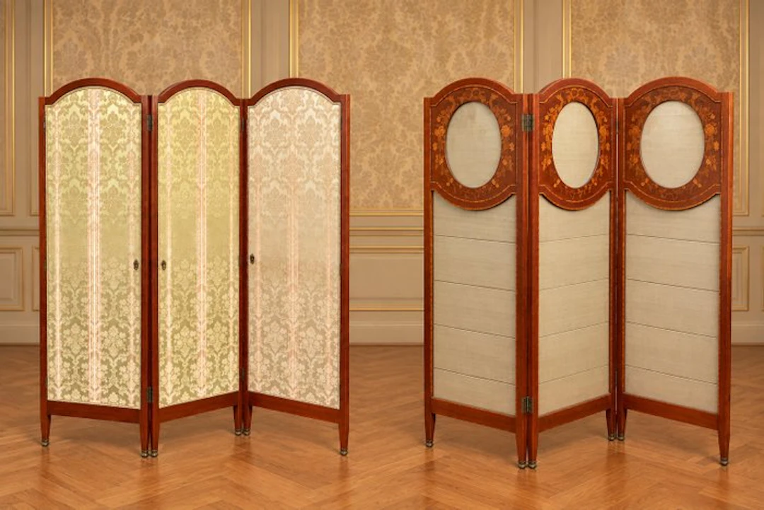 Screen/room divider - Wood, Glass, Metal - Portrait divider