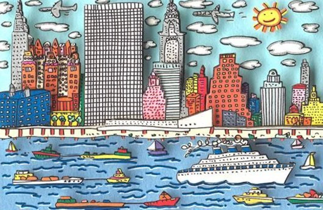 James Rizzi (1950-2011) - Across The East River