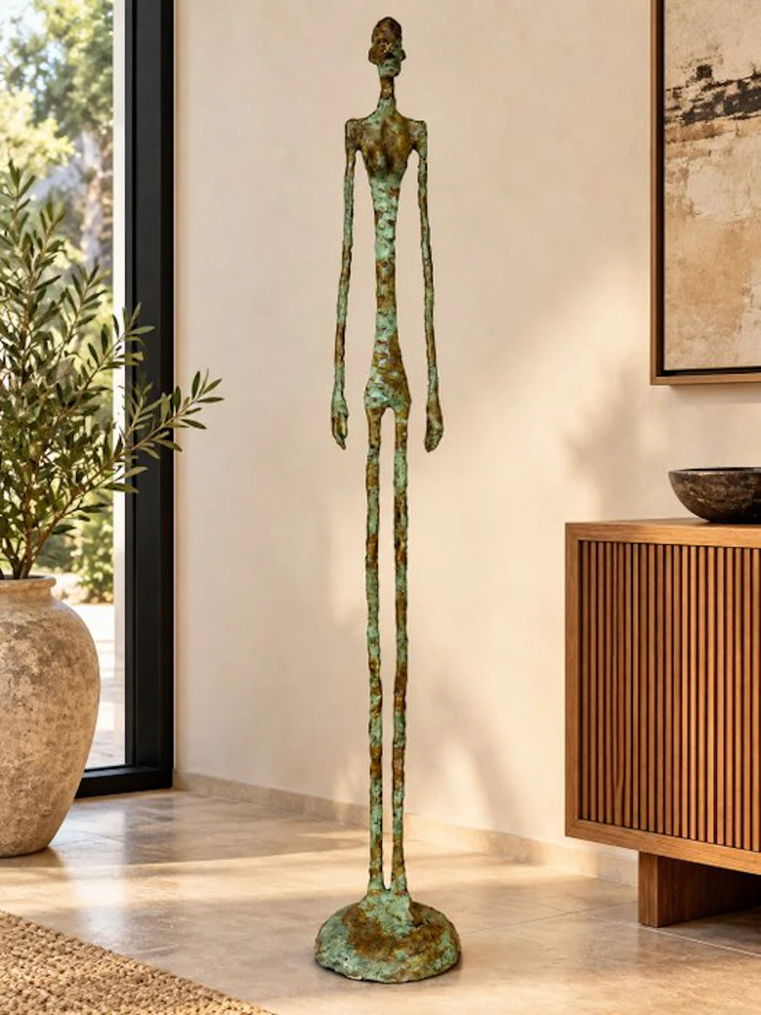 Abdoulaye Derme - Sculpture, “Femme silencieuse” - 81 cm - Patinated bronze