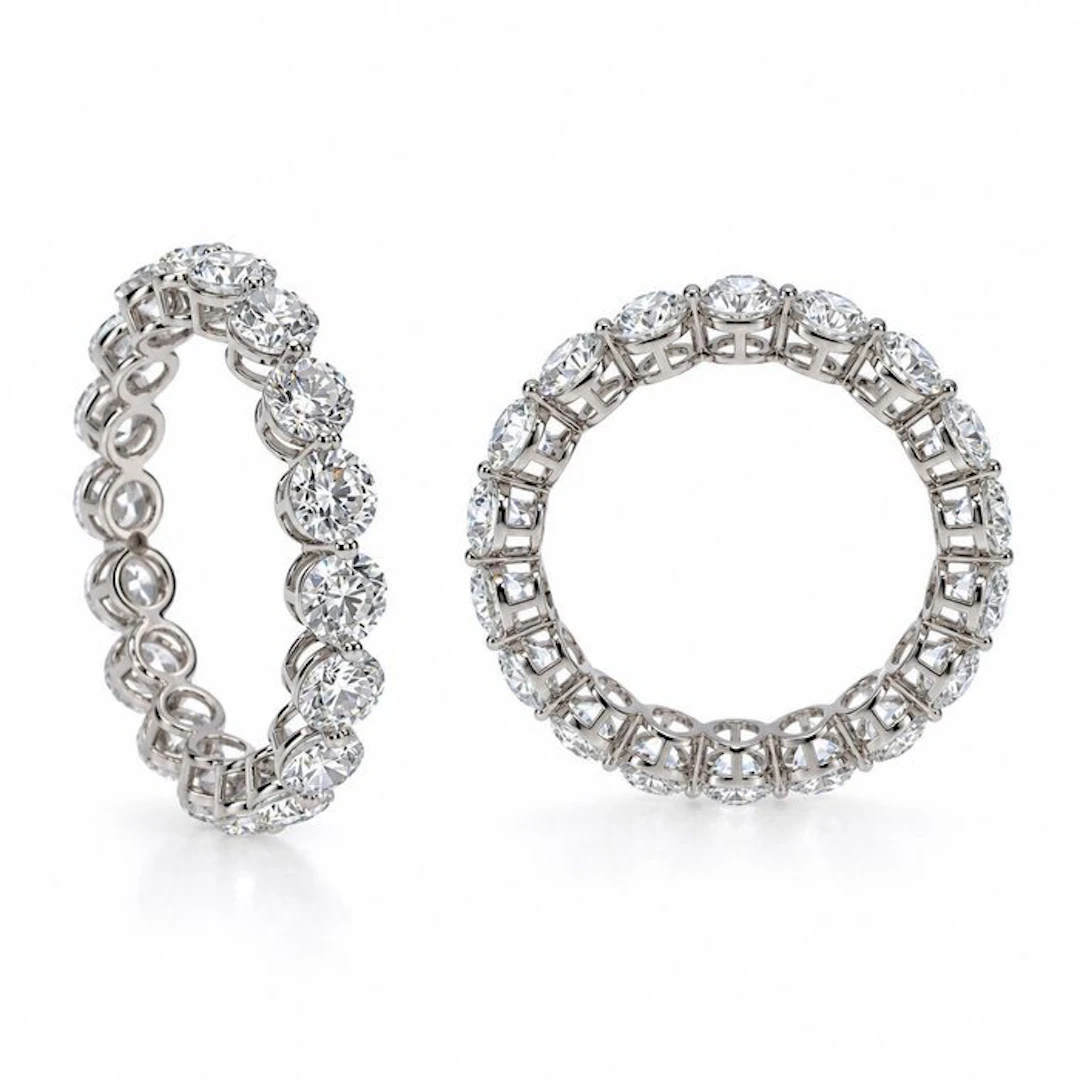 No reserve price - Ring - 14 kt. White gold - 3.42ct. tw. Diamond (Lab-grown)