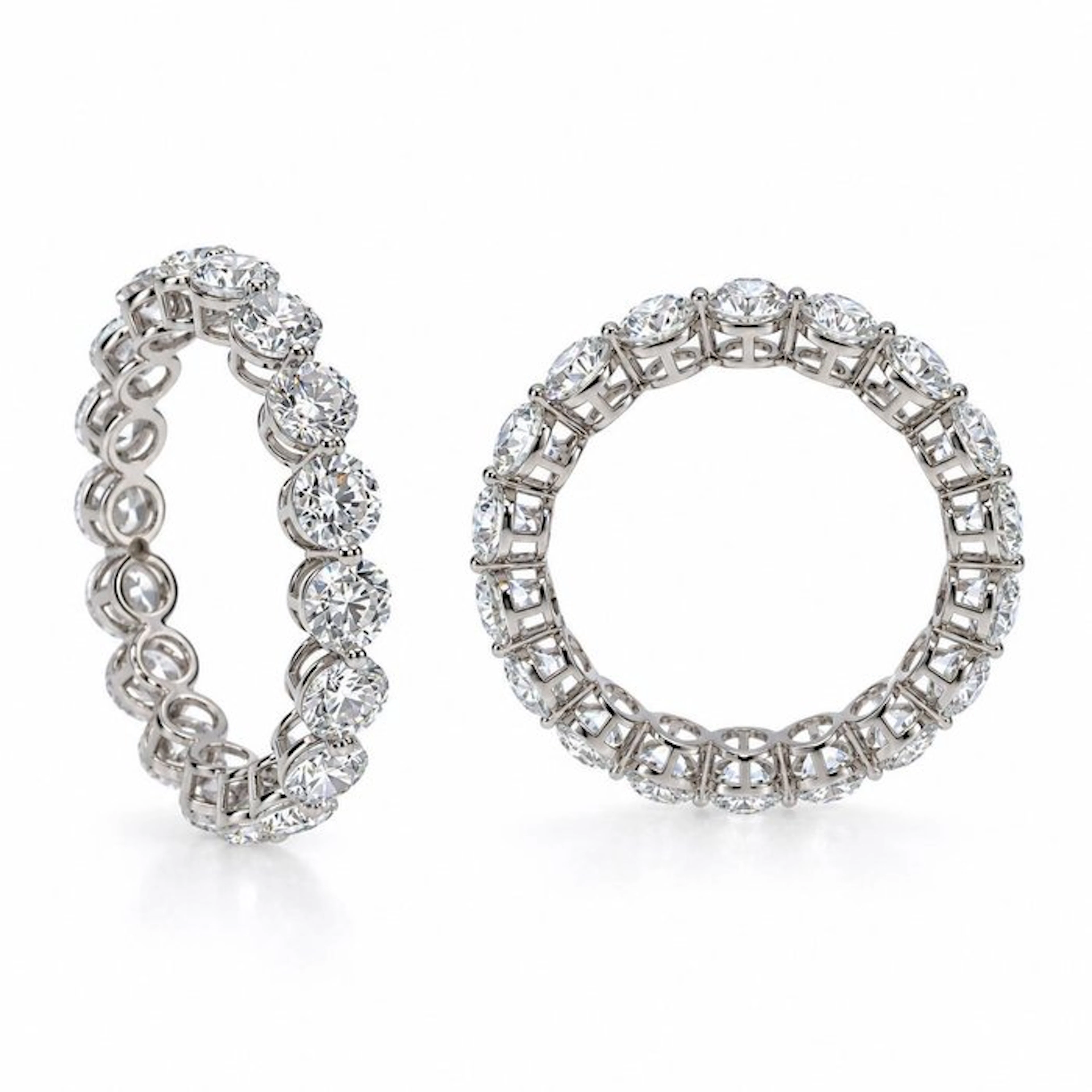No reserve price - Ring - 14 kt. White gold - 3.42ct. tw. Diamond (Lab-grown)