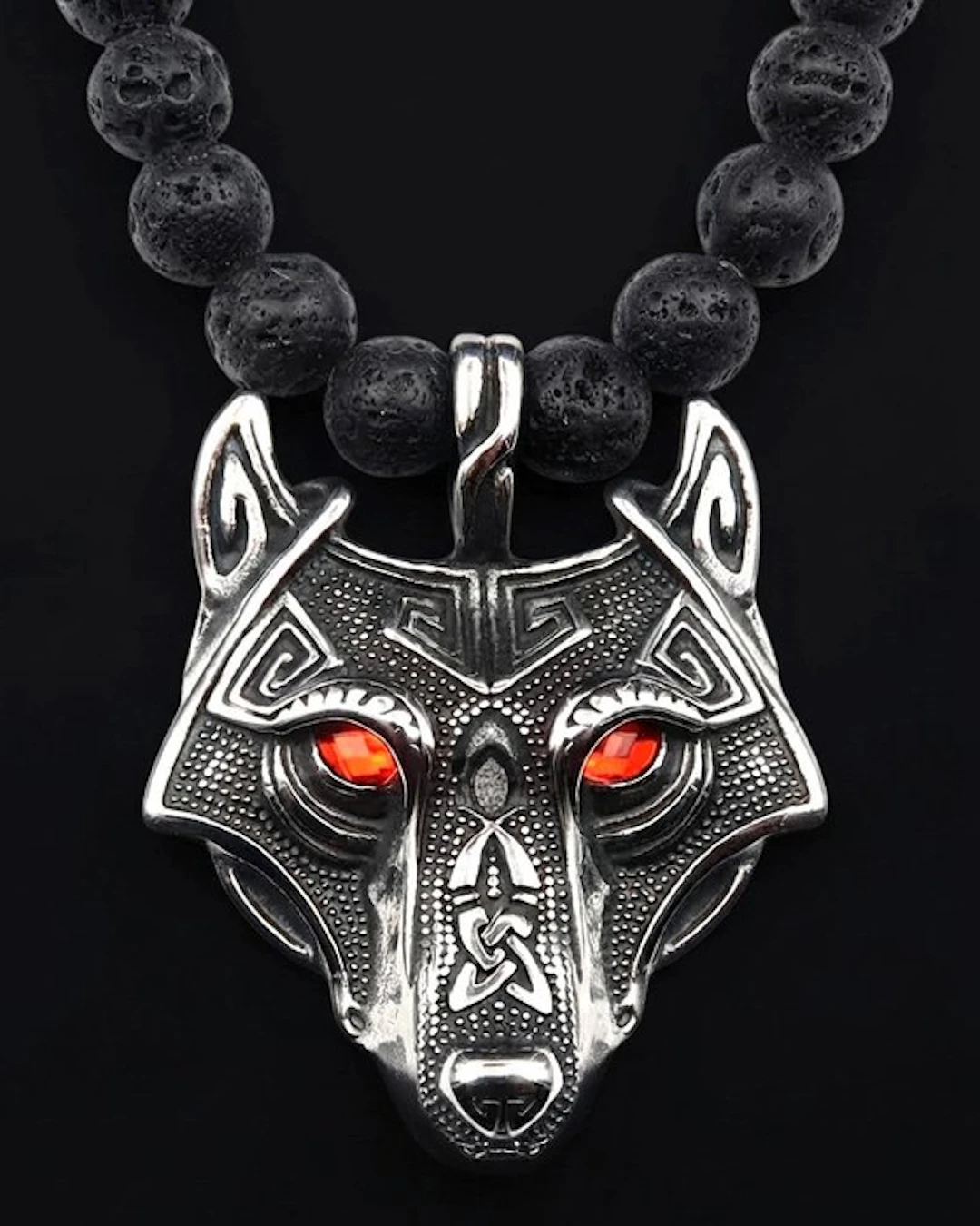 Lava Stone - Viking Wolf - Spiritual Protection and...