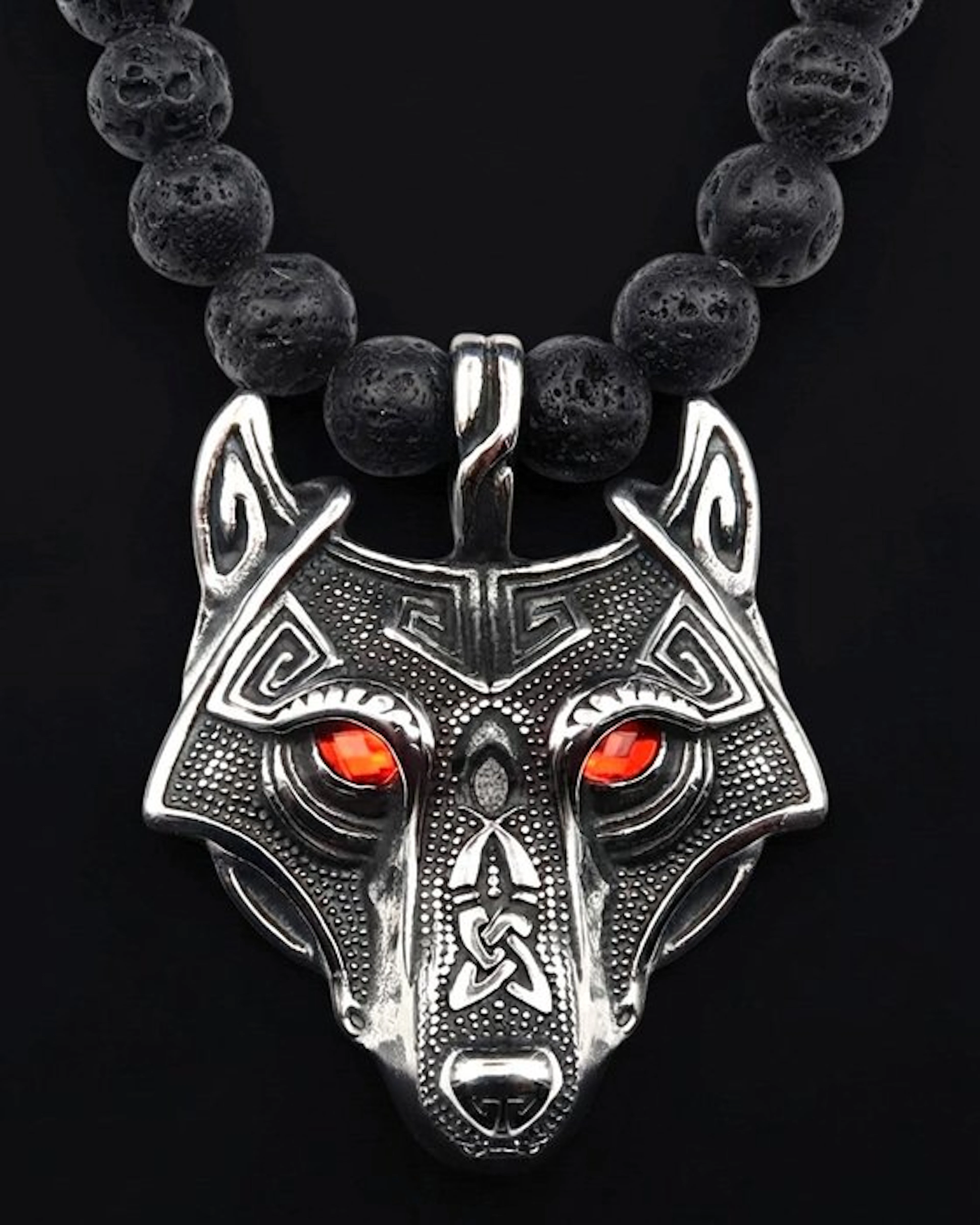 Lava Stone - Viking Wolf - Spiritual Protection and...