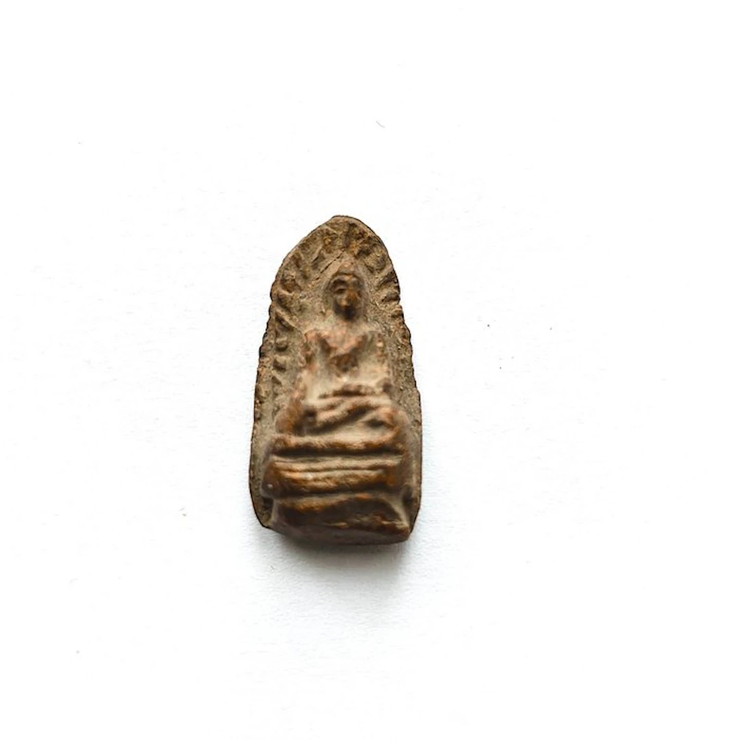 Indochinese Terracotta XS Sitting Buddha Bead Talisman...