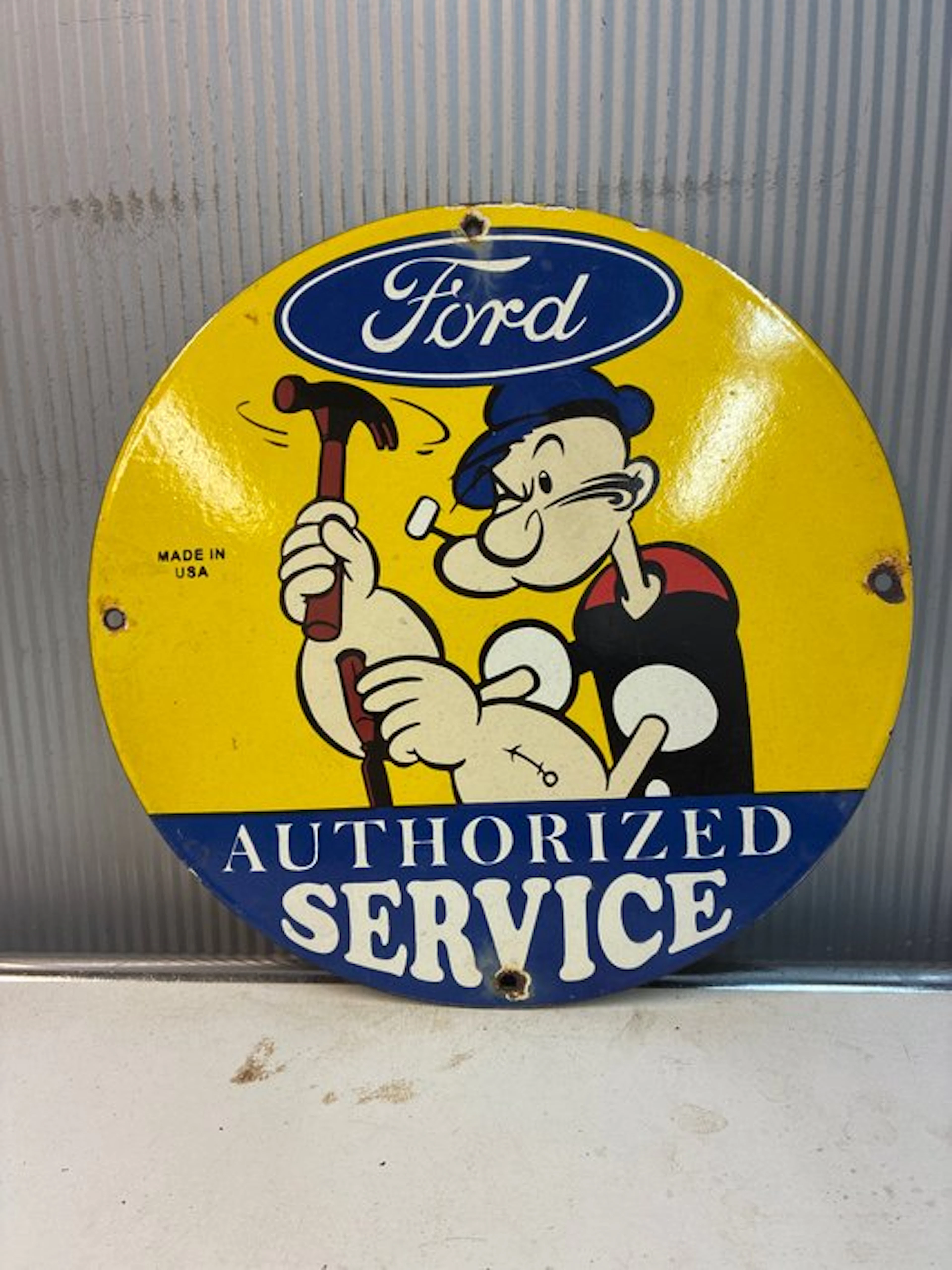 Ford - Vintage Ford 'Authorized Service' enamel sign –...