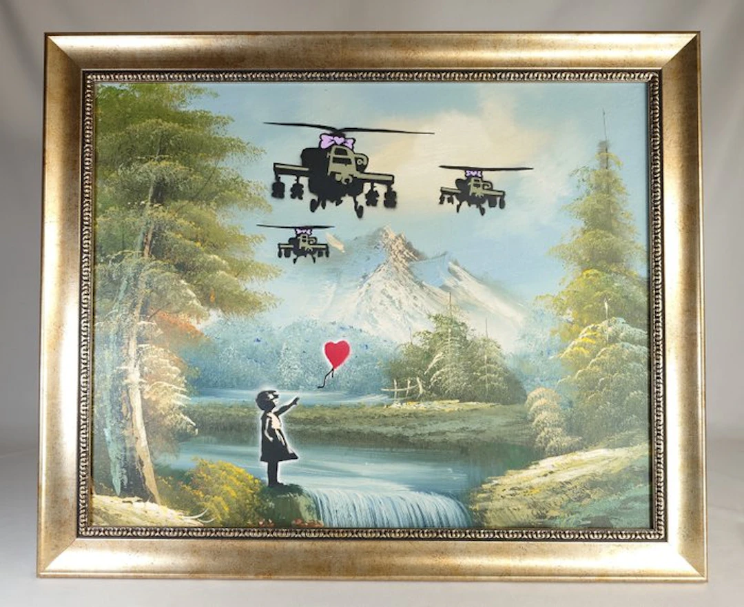 Fictional World (1980) - Banksy´s Helicopter helps Glowing Girl with Balloon