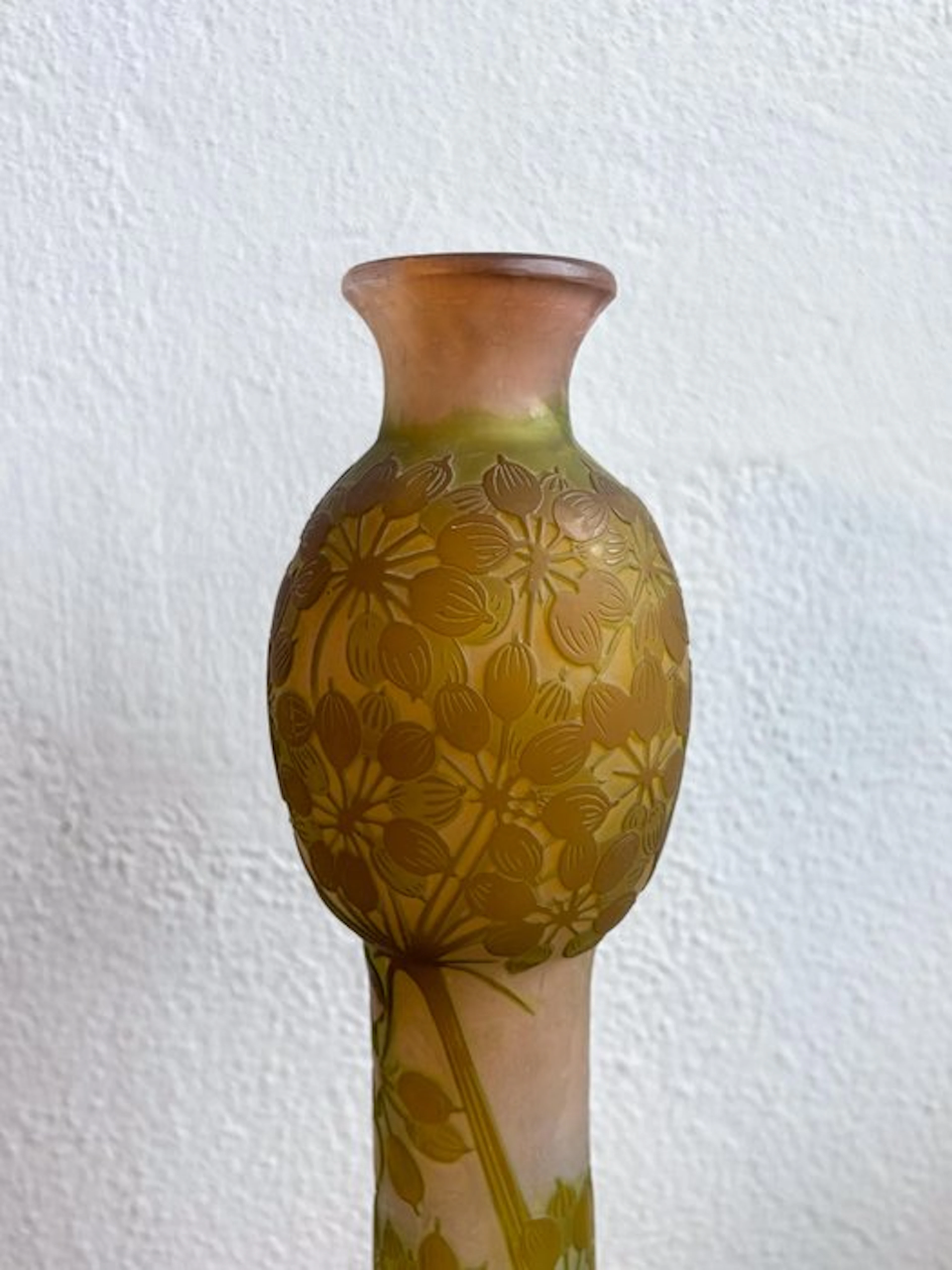 Emile Gallé - Vase - Glass - Art Nouveau - H. 57 cm