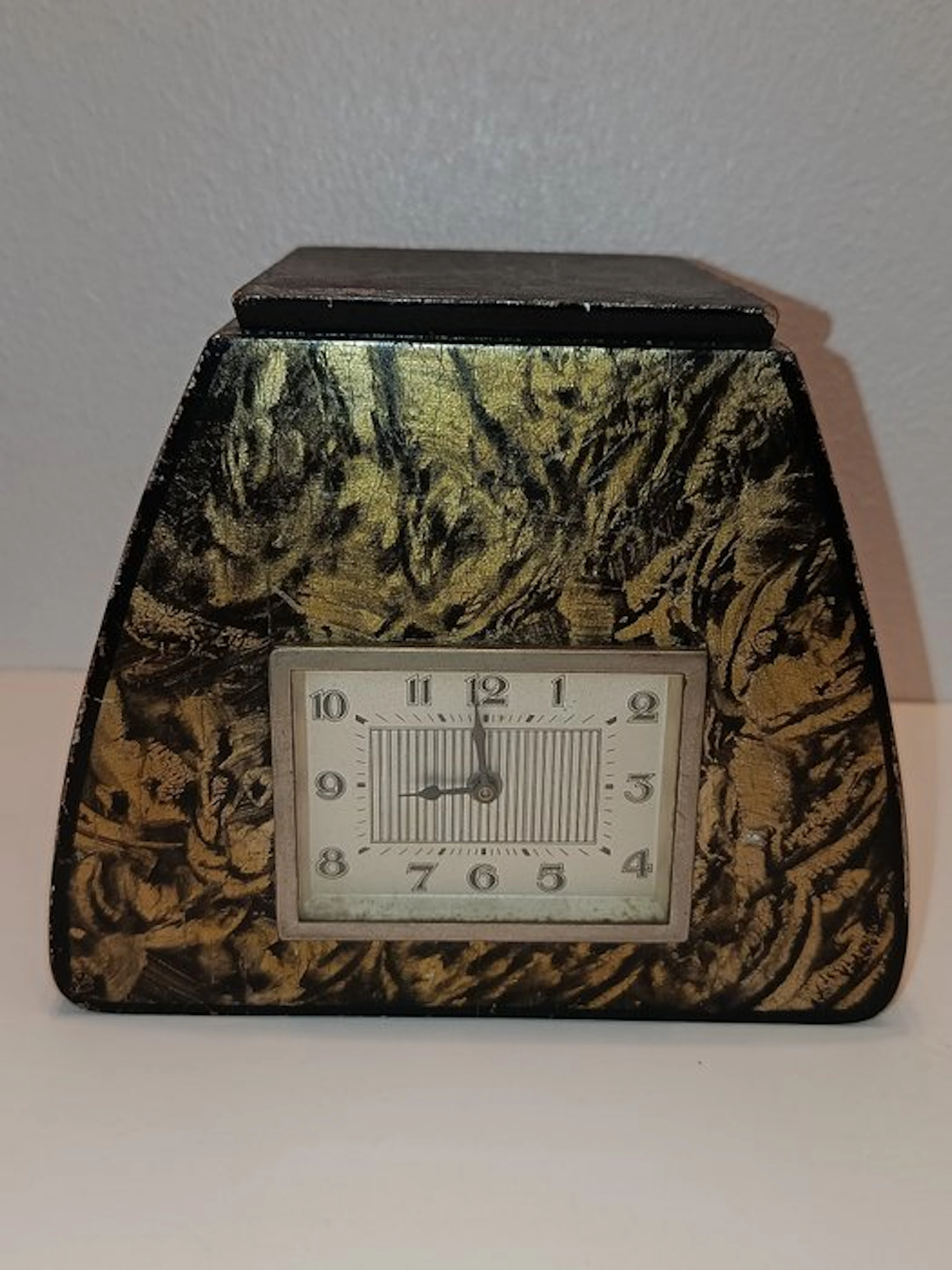 Table clock - Glass, Brass, Enamel - 1930-1940