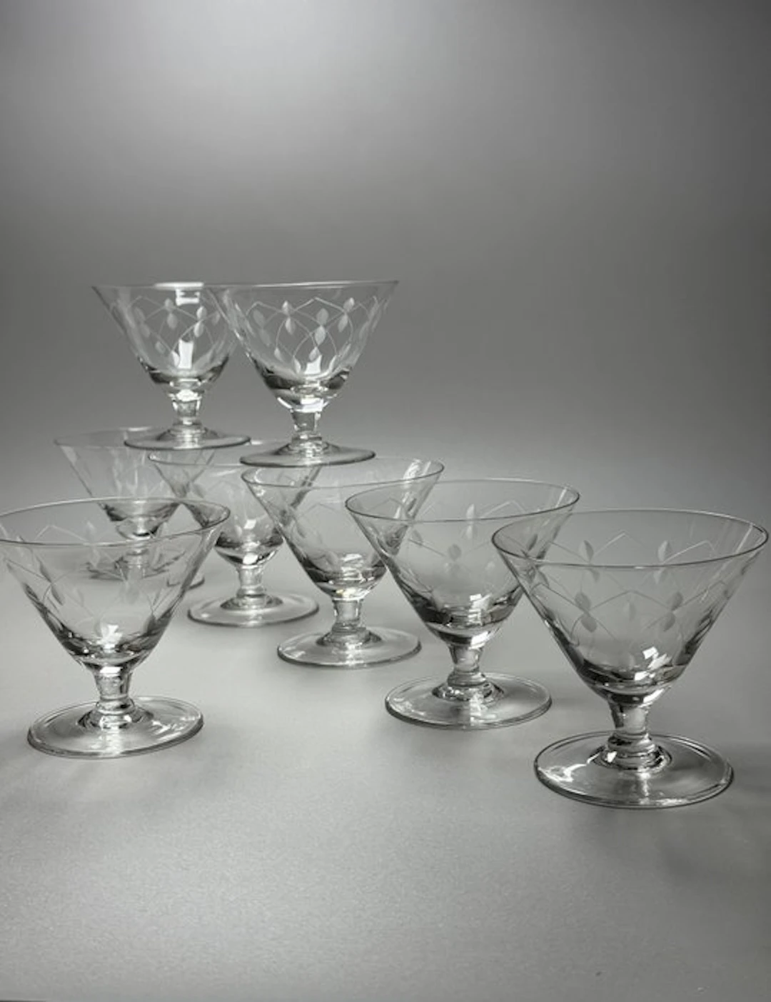 Verreries Doyen - Champagne glass (8) - Cocktail Service KURSAAL - Crystal