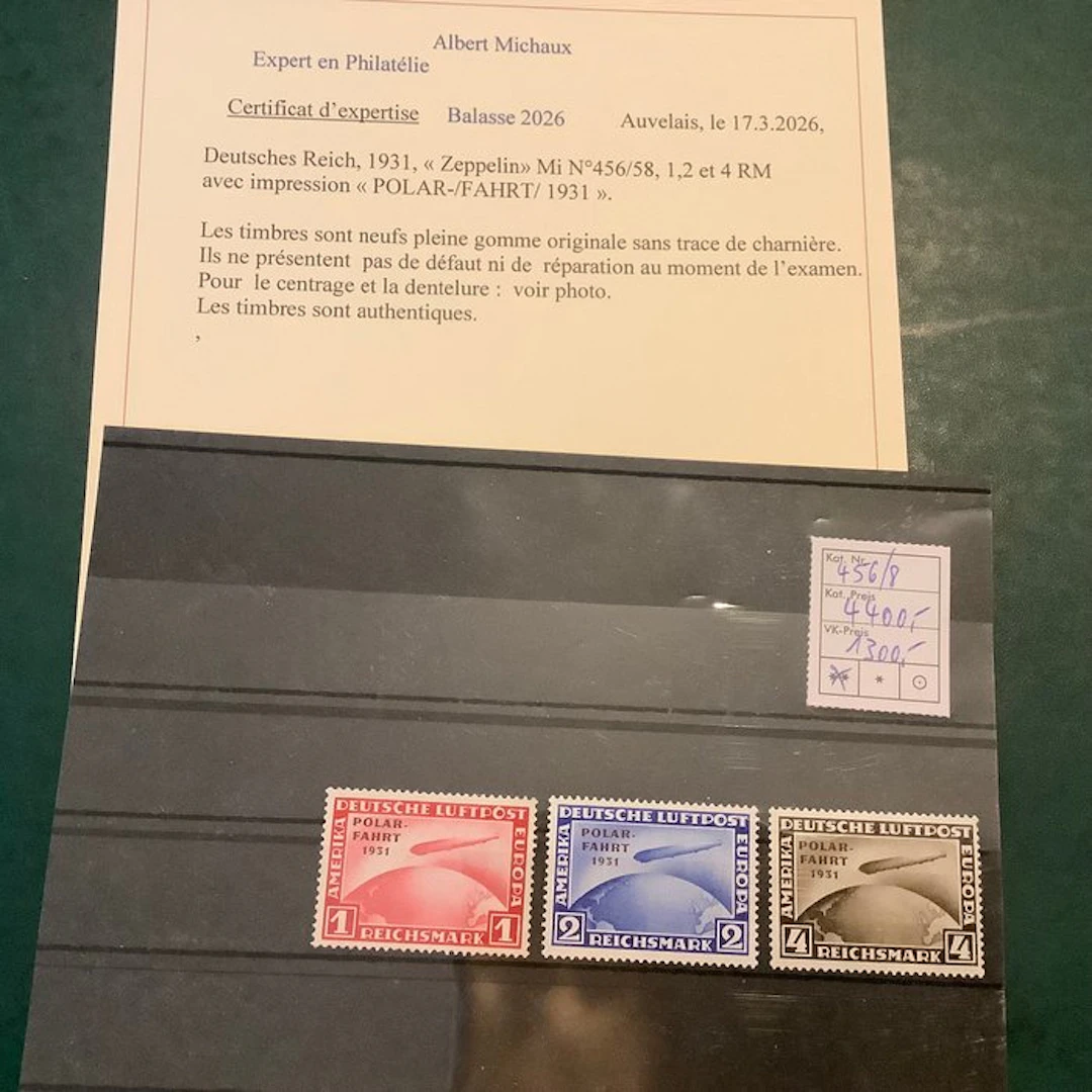 German Empire 1931 - Polar Fahrt with a photo certificate...