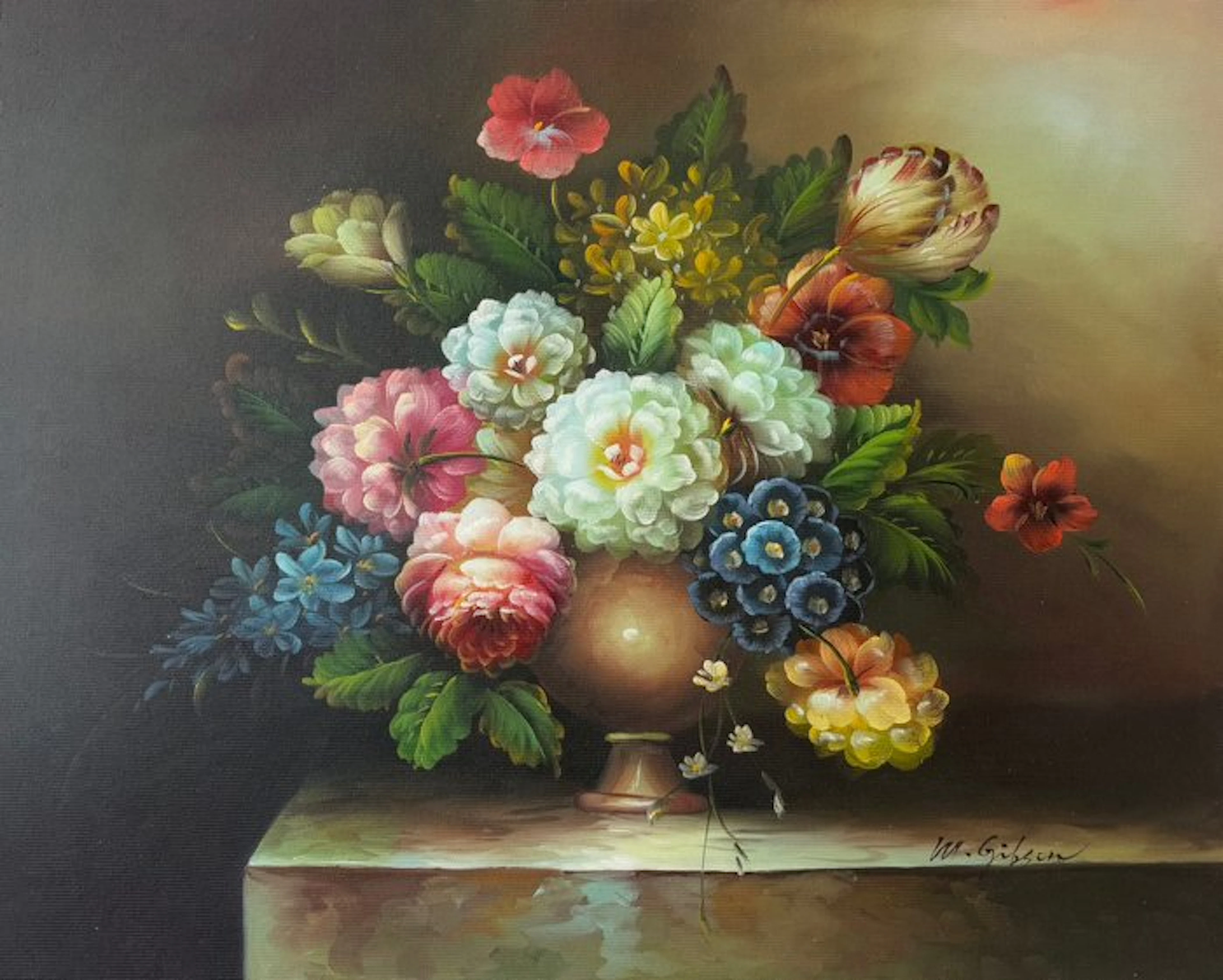 M. Gibson (XX) - Bodegón de Flores