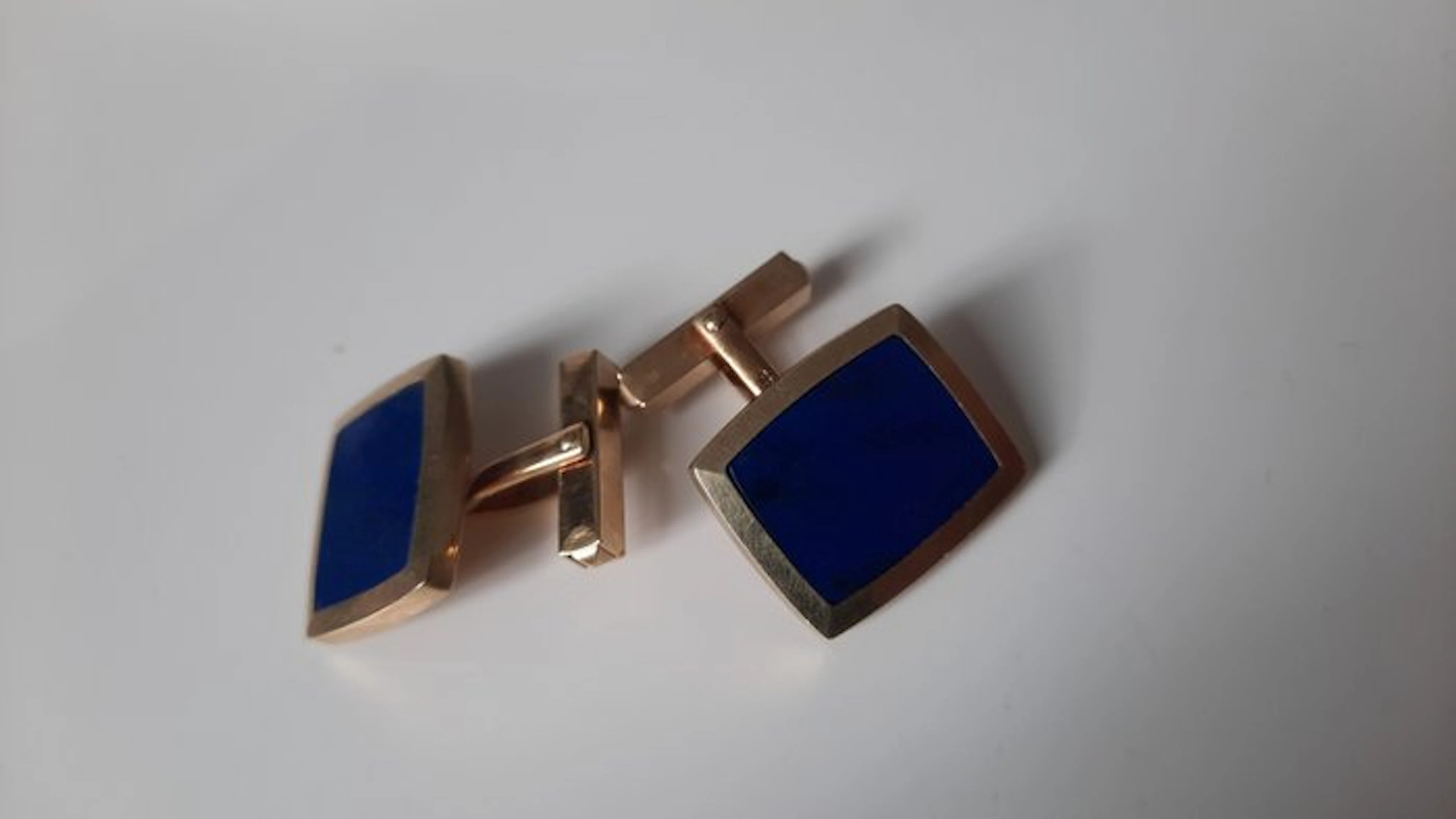 Cufflinks - 14 kt. Yellow gold Lapis lazuli - Vintage cufflinks