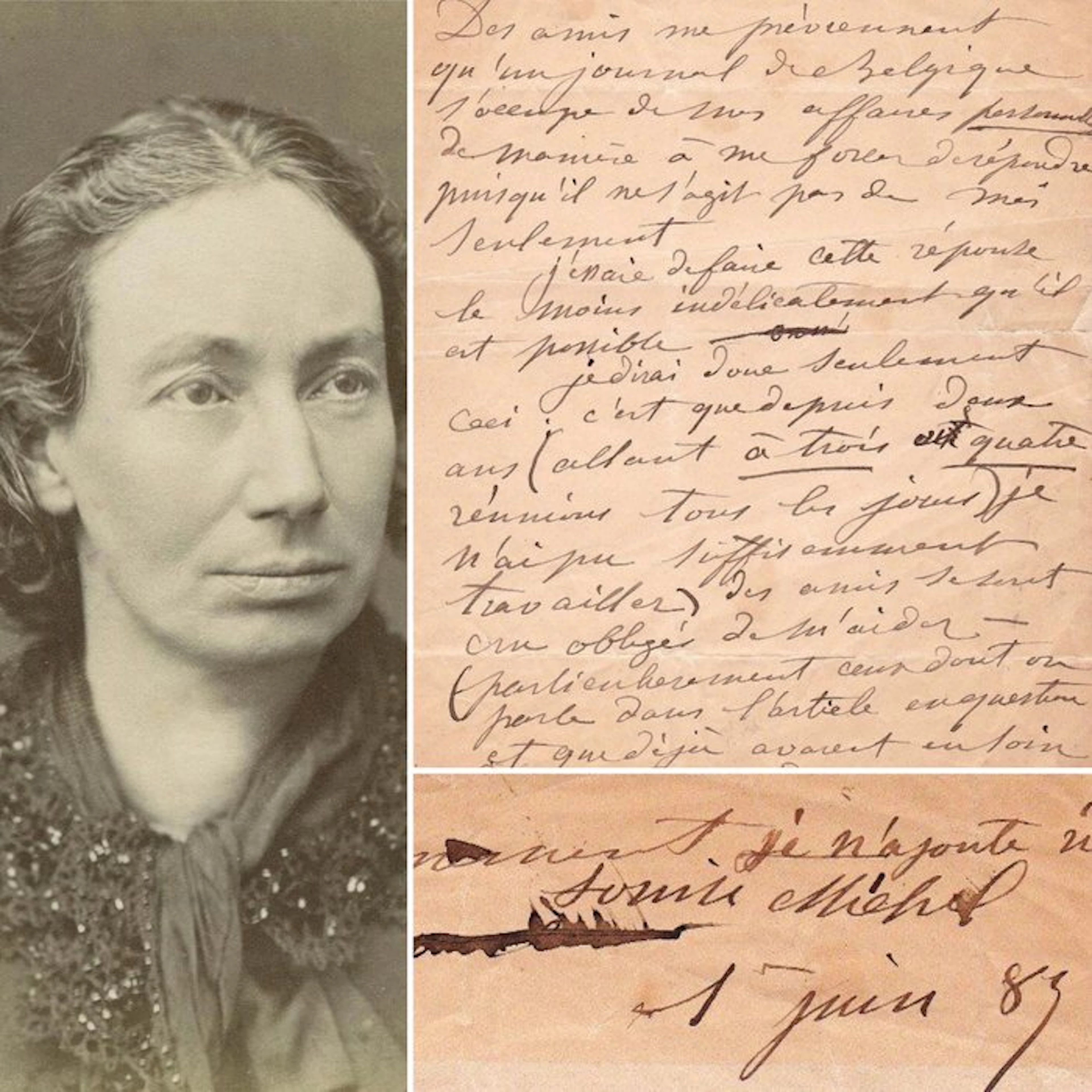 Louise Michel - Lettre autographe signée pour dénoncer le...