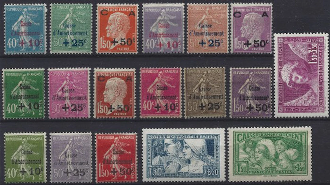 France - Complete set of all the “Caisse d’Amortissement”