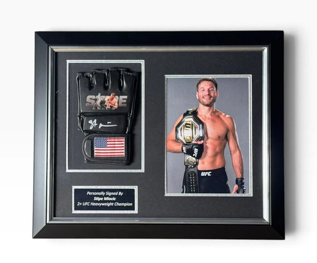 Stipe Miocic - Singed UFC Glove Premium Frame