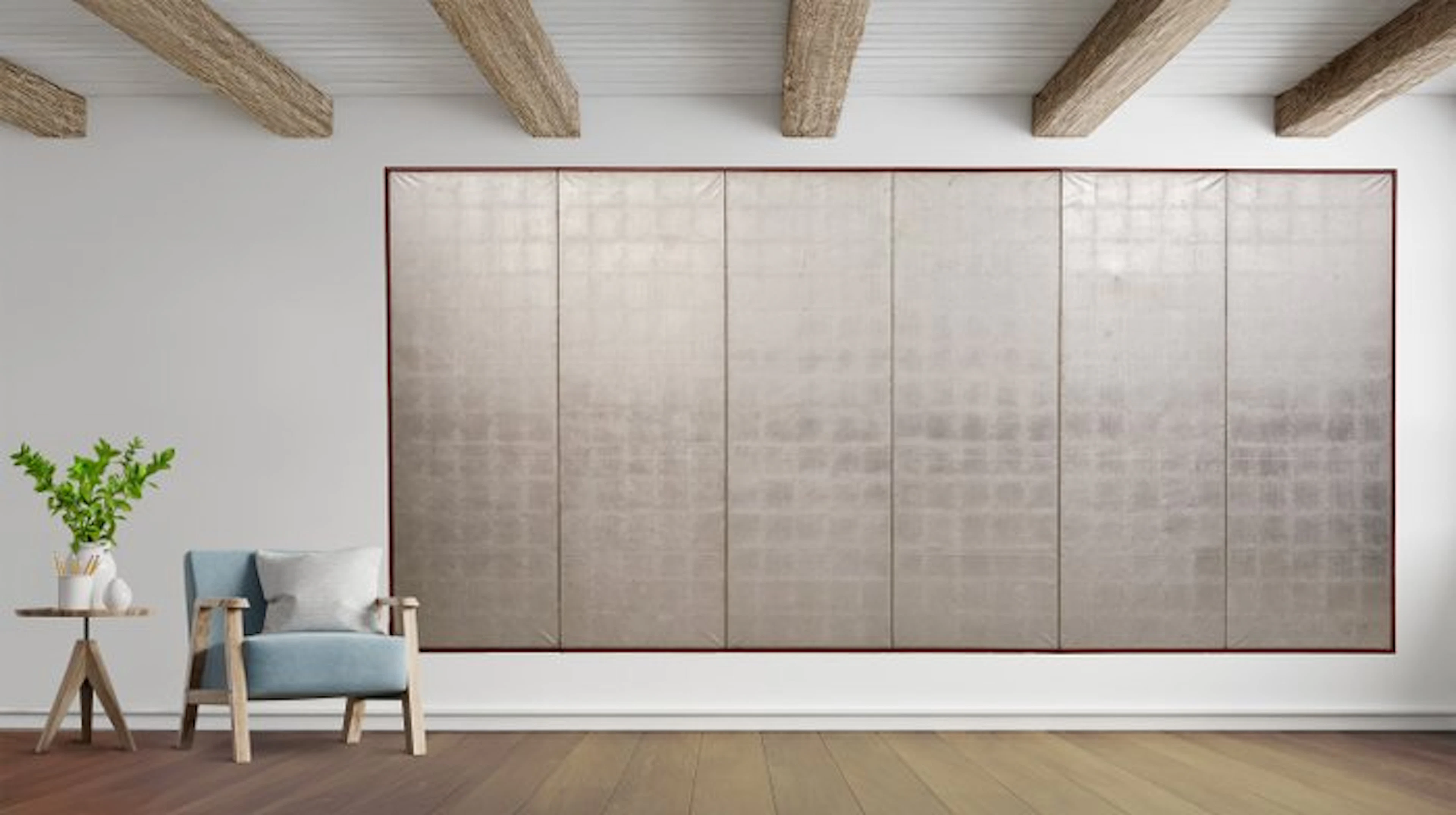 Byôbu 屏風 (folding screen) - Silver leaf