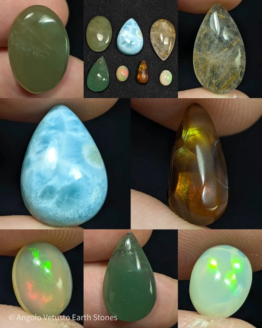 66.82 ct – Natural Gemstone Cabochon Collection – Larimar
